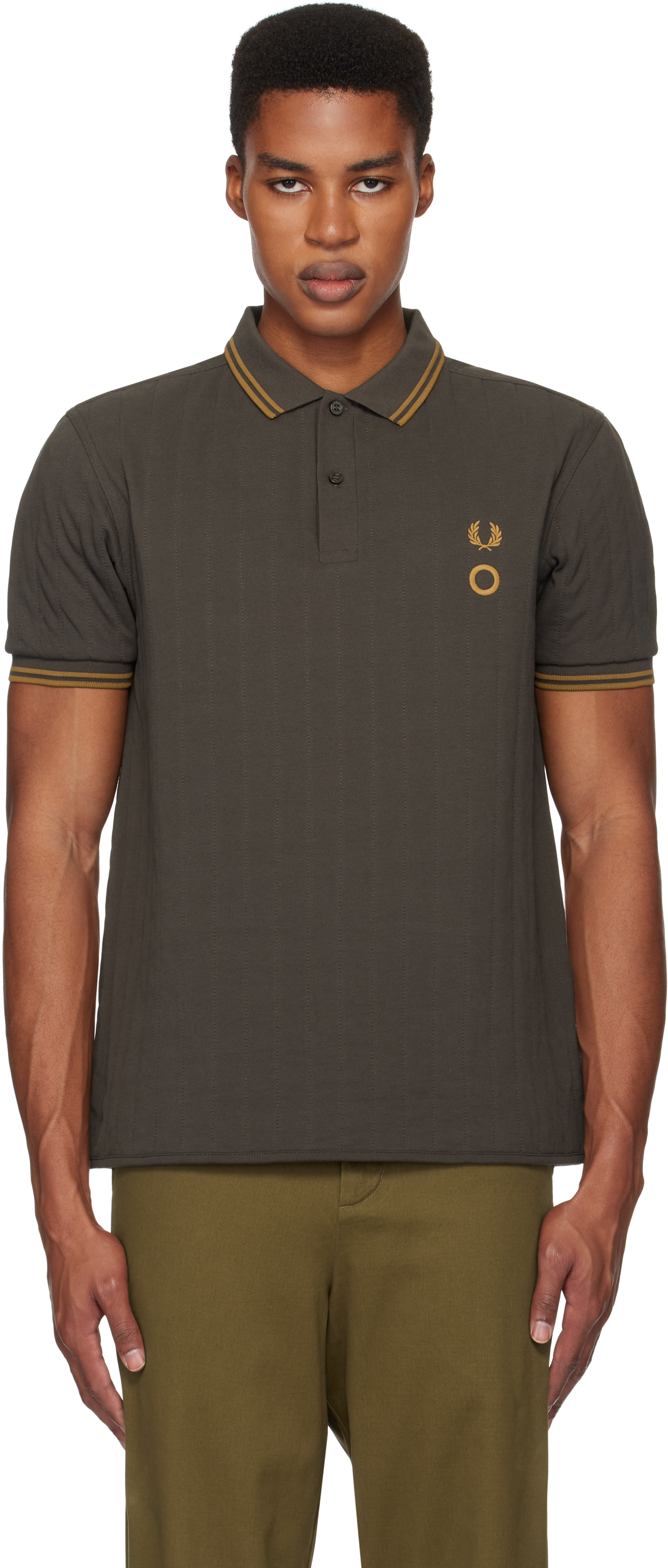 Black Fred Perry Edition Short Sleeve Quilted Polo