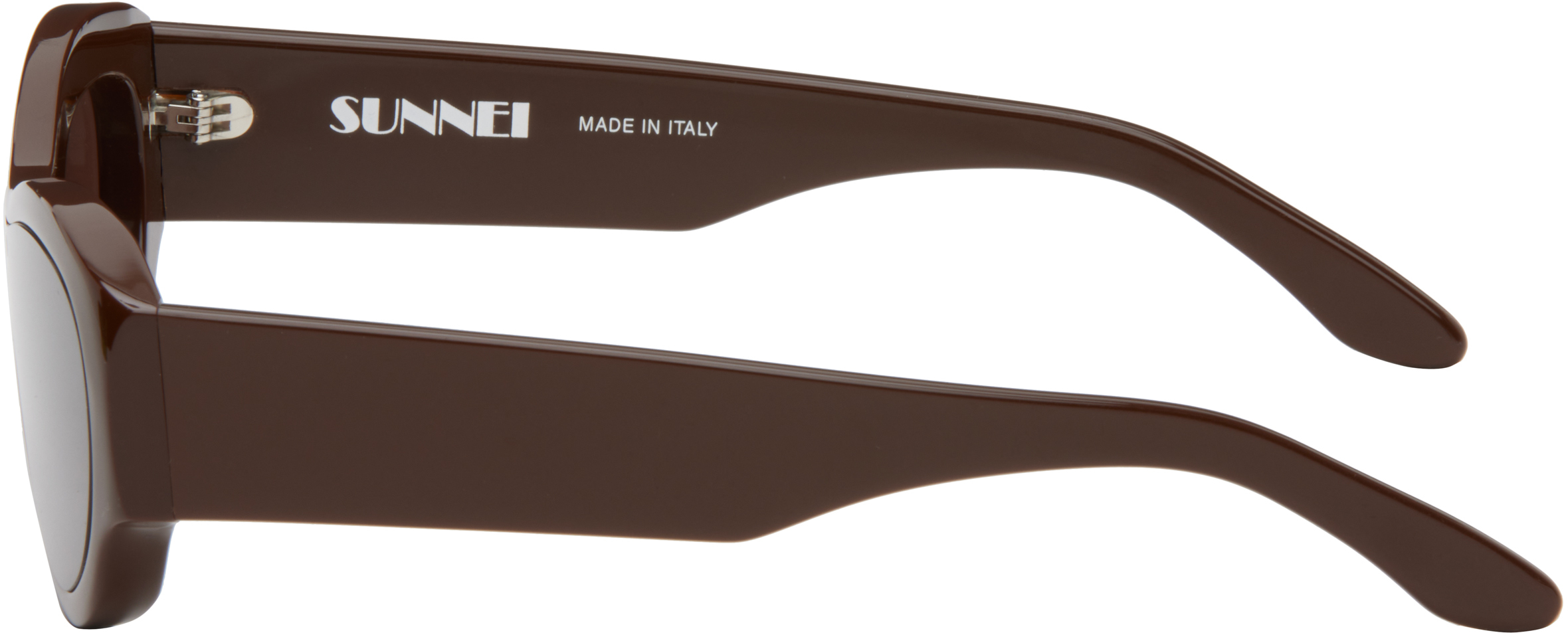 Sunnei Black Prototip 5 Sunglasses In Dark Brown