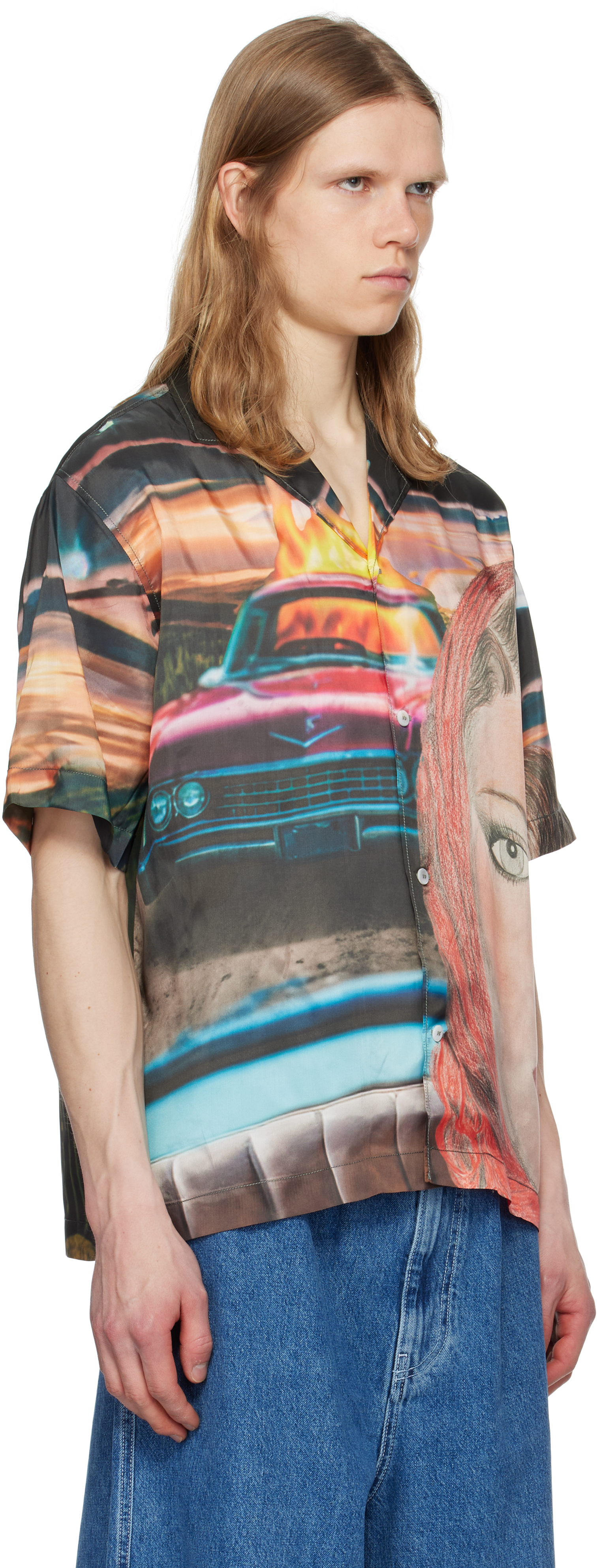 Sunnei Multicolor Shortsleeve T-shirt In 8186 Annemarie Print