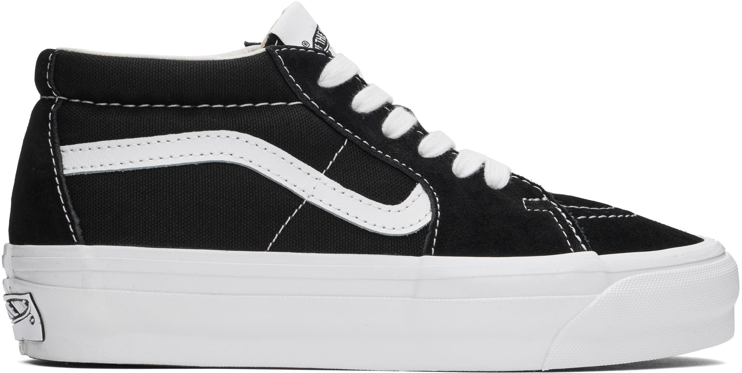 Black & White Premium Sk8-Mid Reissue 83 Sneakers by Vans on Sale