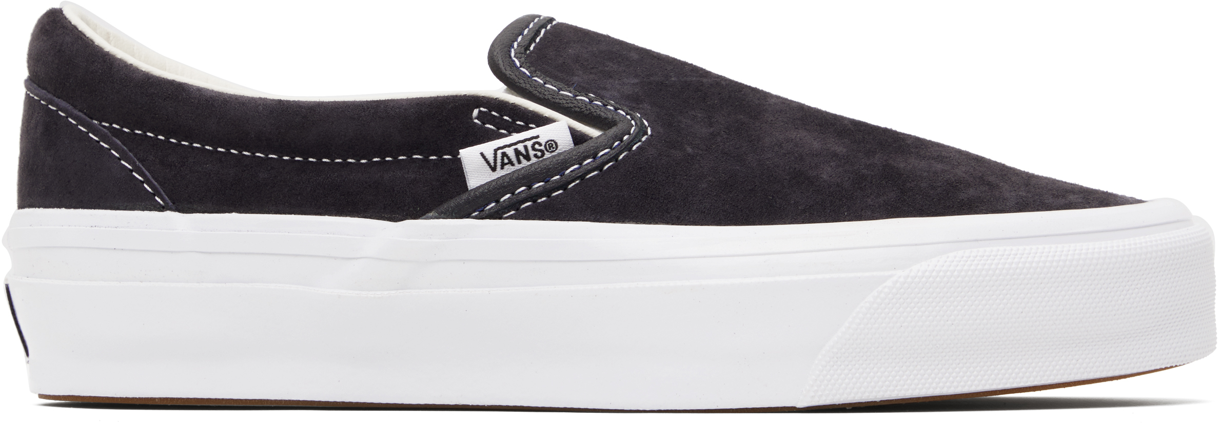 Vans Navy Lx Classic Slip-on 98 Snekaers In Pig Suede Nine Iron