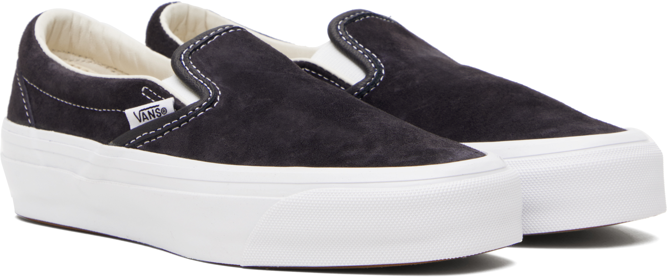 Vans Navy Lx Classic Slip-on 98 Snekaers In Pig Suede Nine Iron