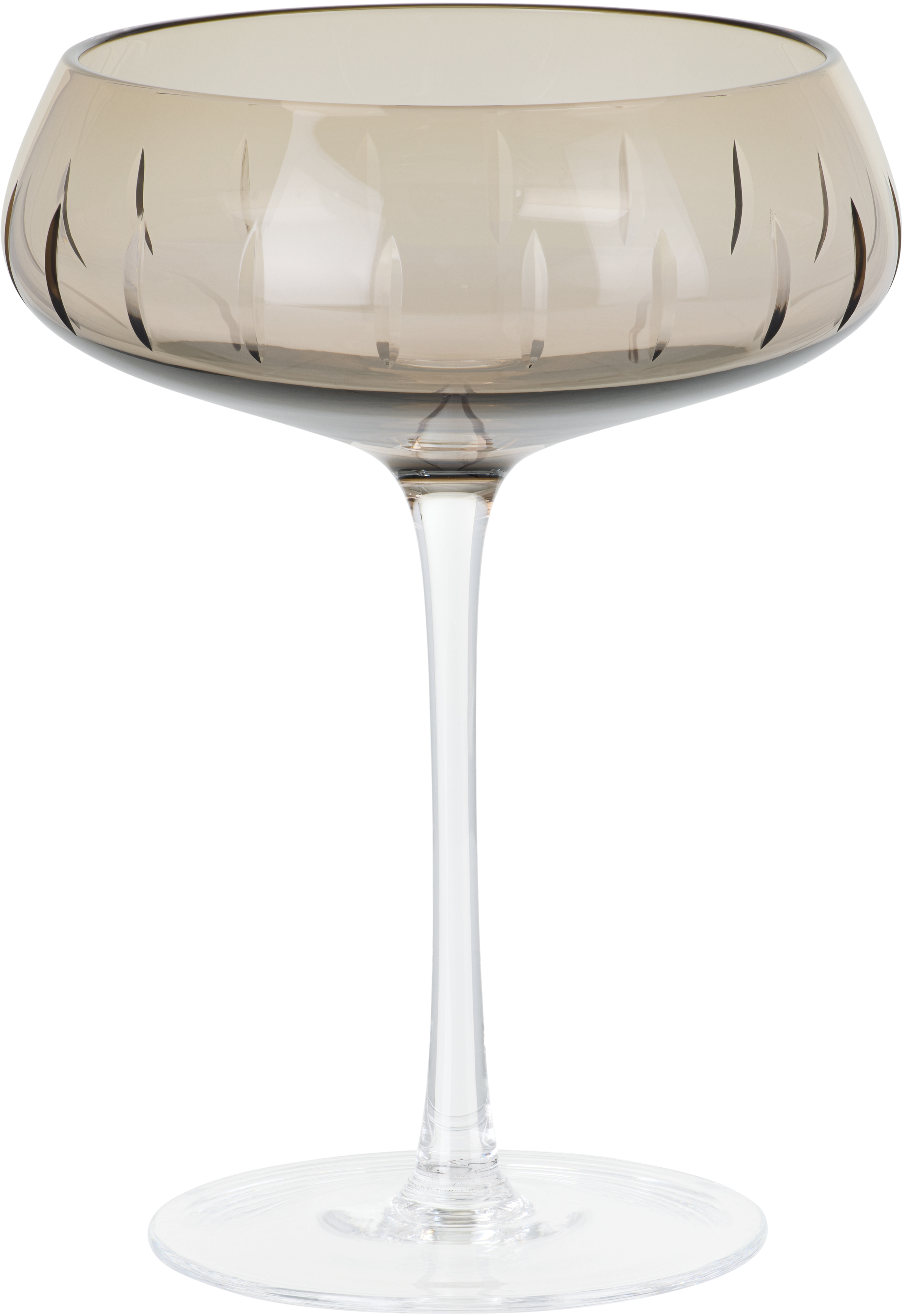 Louise Roe Brown Single Cut Champagne Coupe