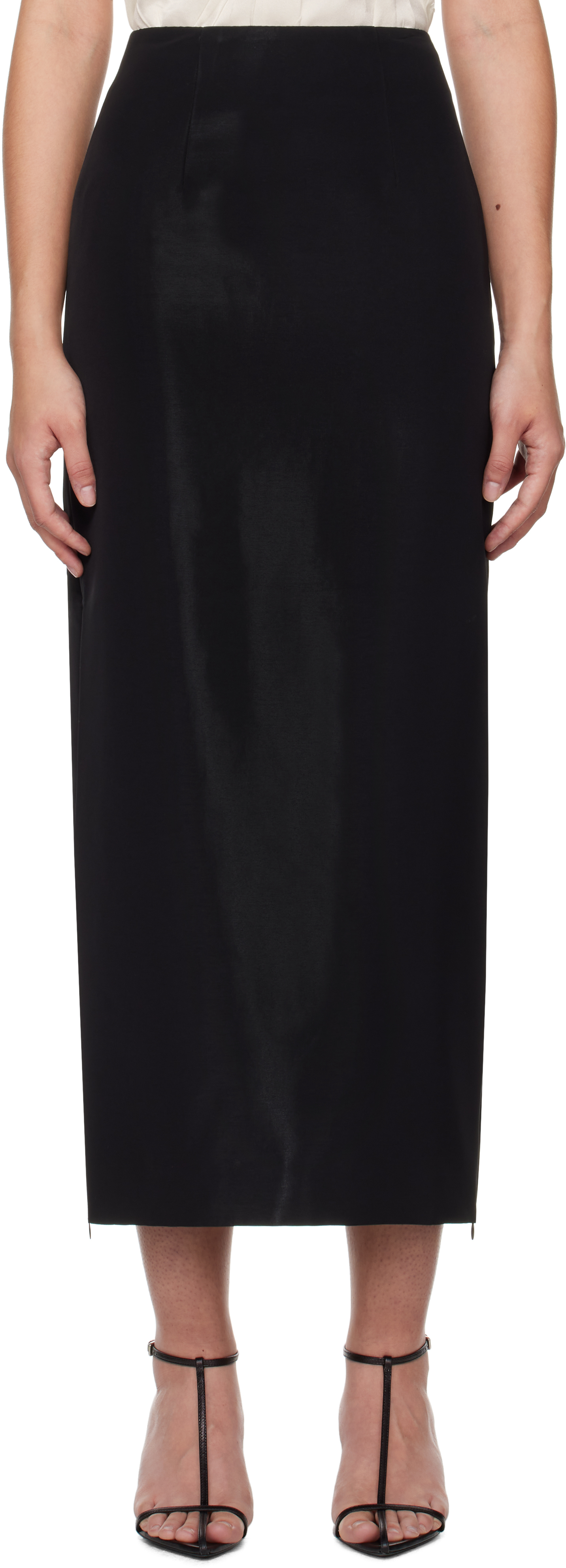 Black Aodai Maxi Skirt