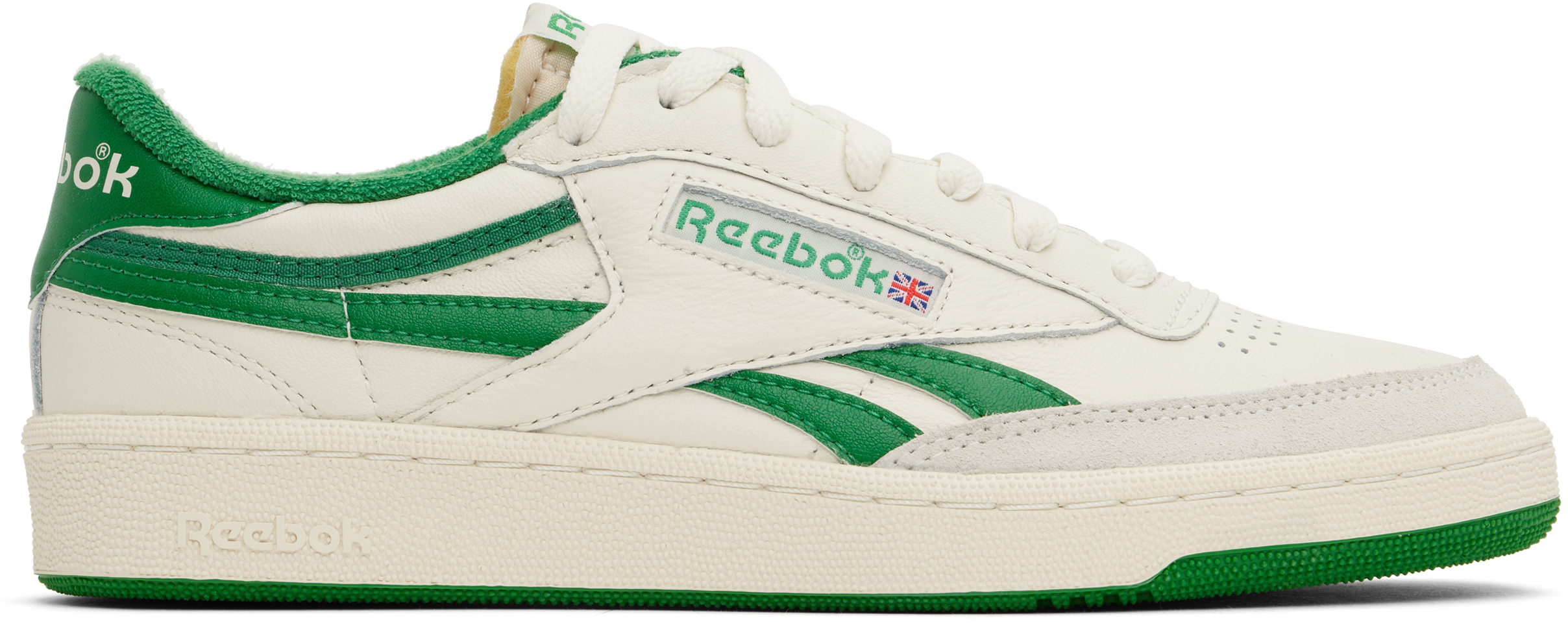 Off-White & Green Club C Revenge Vintage Sneakers