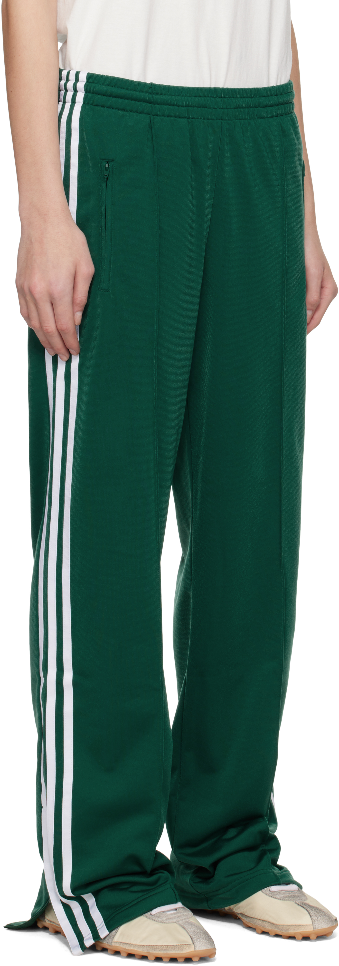 Adidas Originals Adicolor Classic Firebird Loose Fit Recycled Polyester Track Pants In Green