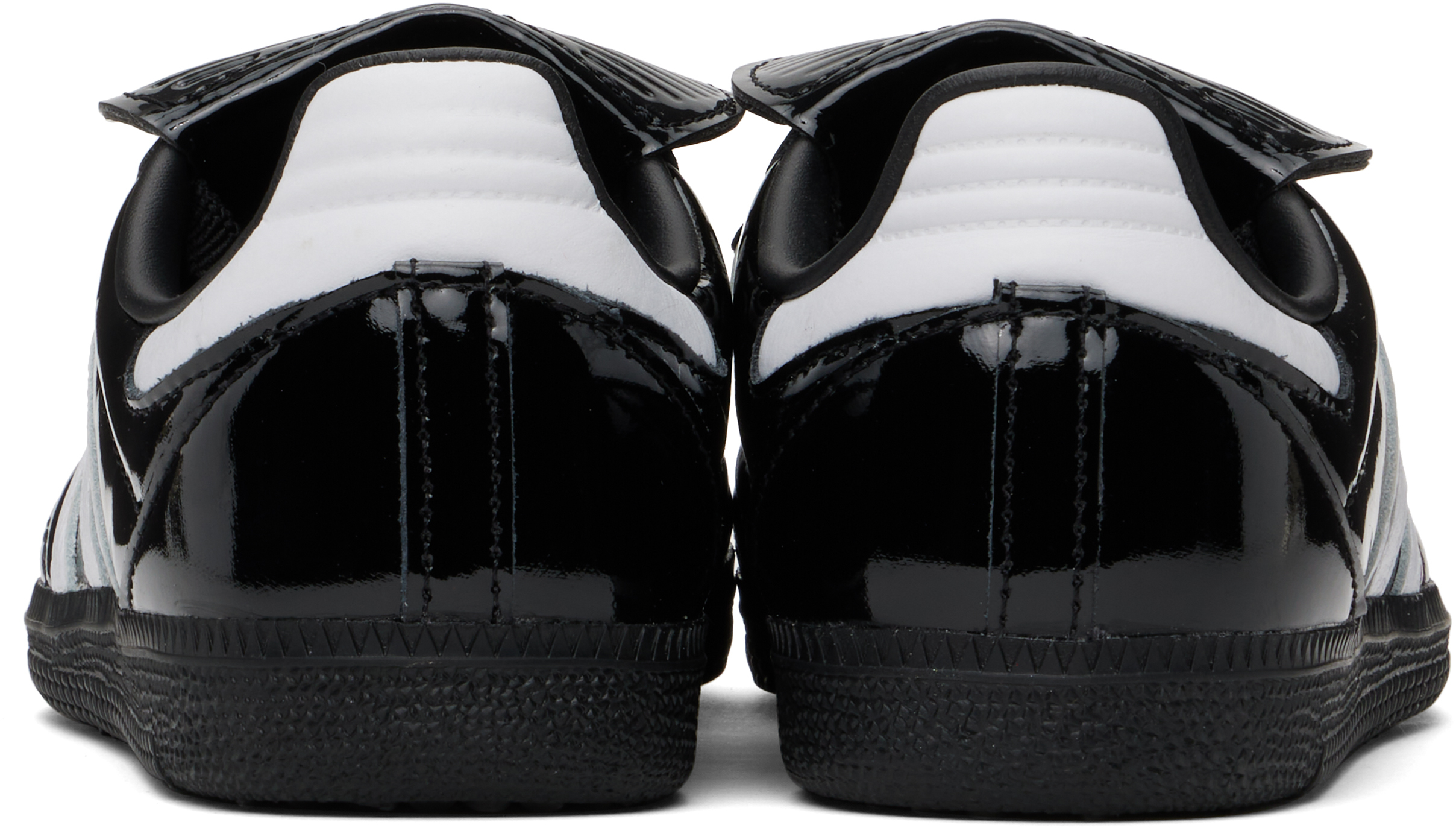 Adidas Originals Samba Lt Leather-trimmed Patent-leather Sneakers In Core Black / Ftwr Wh
