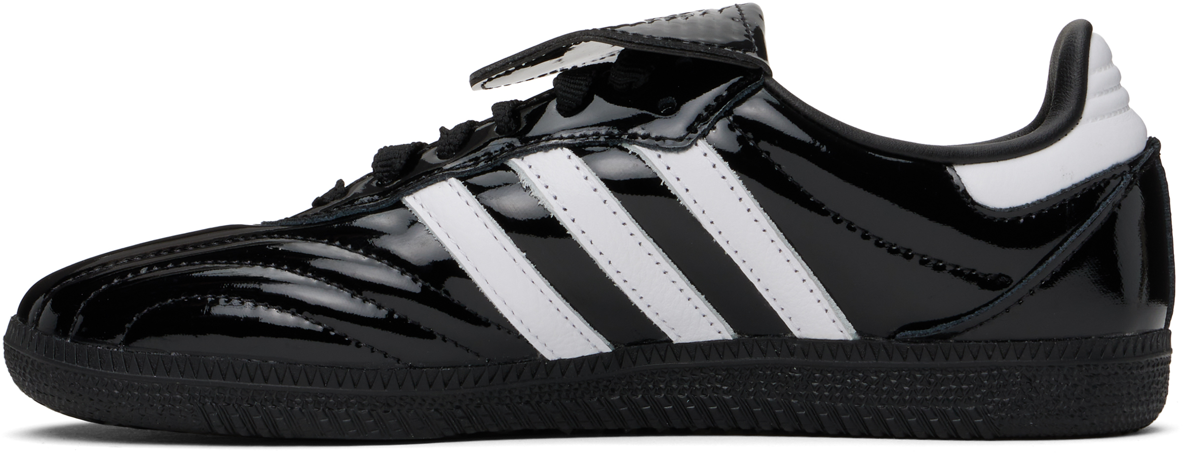 Adidas Originals Samba Lt Leather-trimmed Patent-leather Sneakers In Core Black / Ftwr Wh