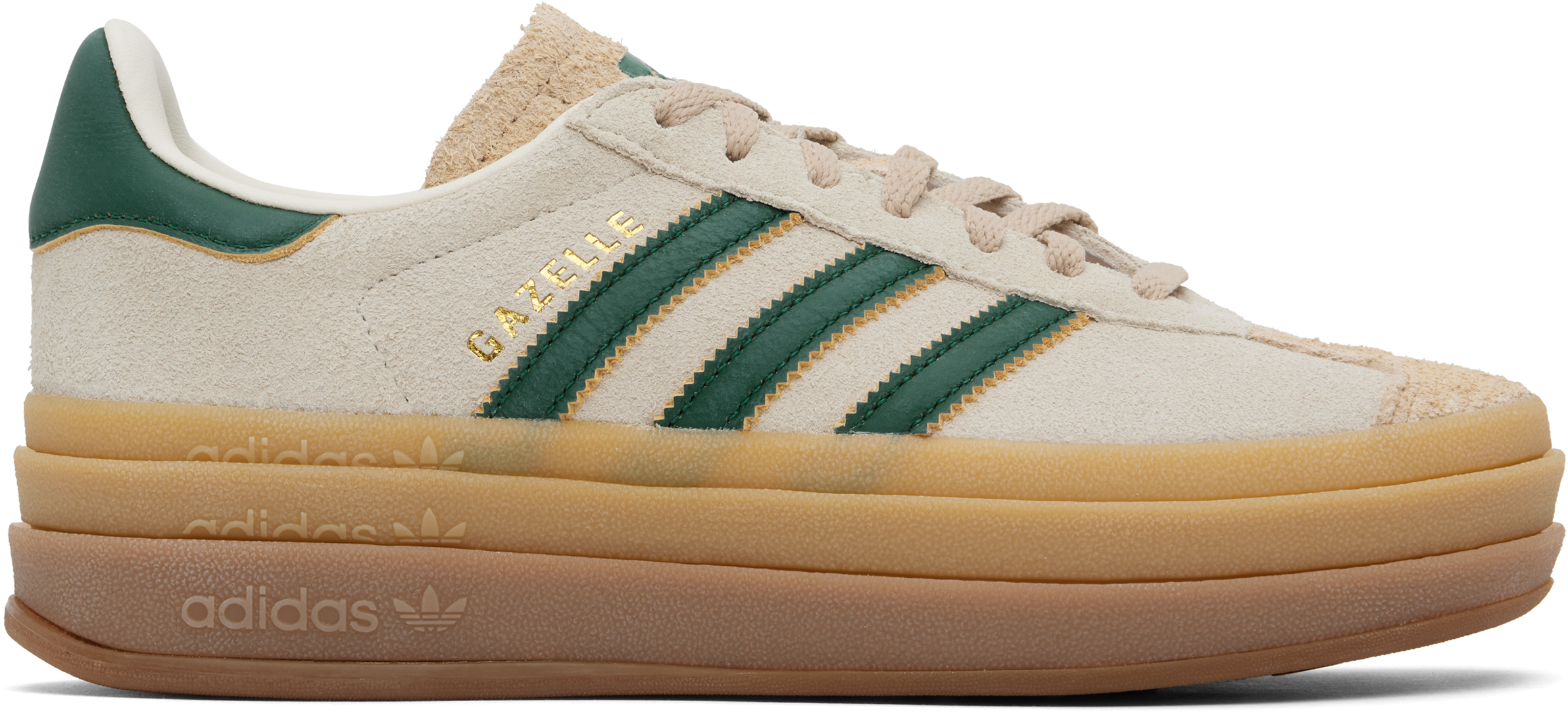 Beige Gazelle Bold Sneakers