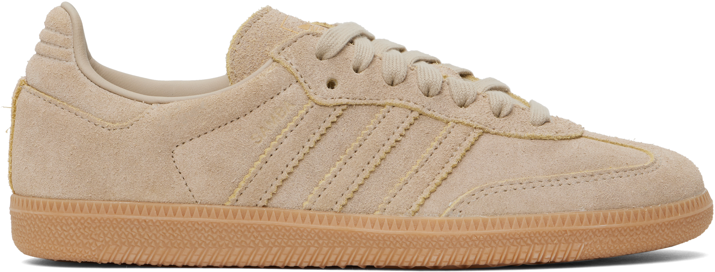 Shop Adidas Originals Beige Samba Og Sneakers In Clay Brown / Clay Br