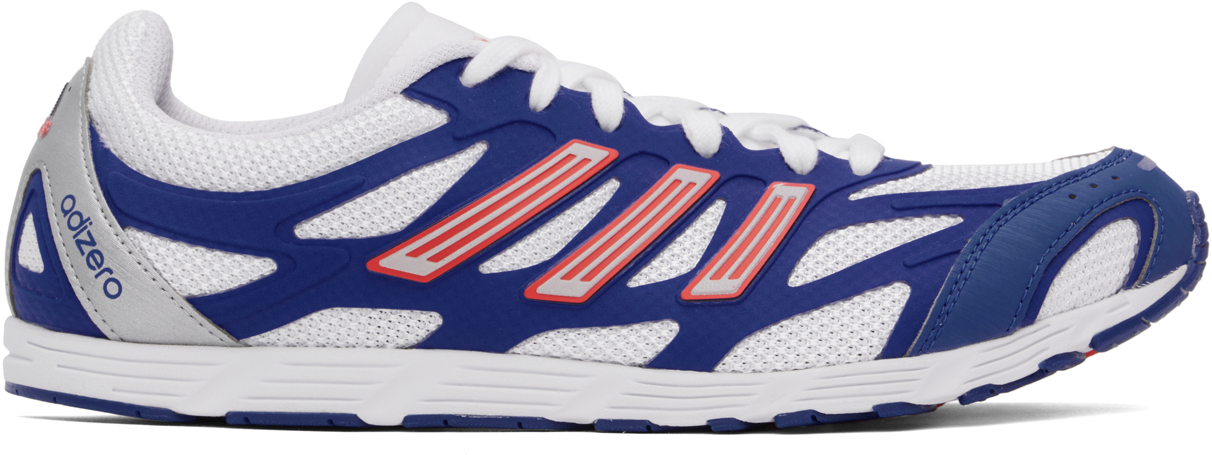 White & Navy Adizero PR Sneakers