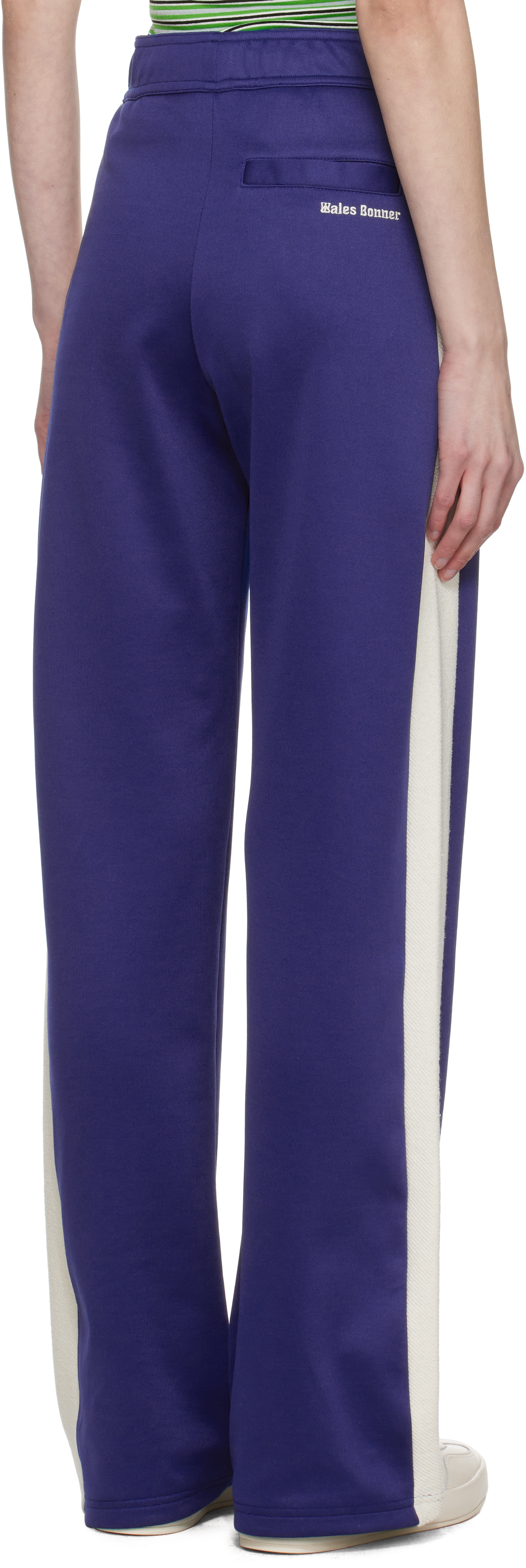 Wales Bonner Mantra Panelled Jersey Track Pants In Navy / Natural