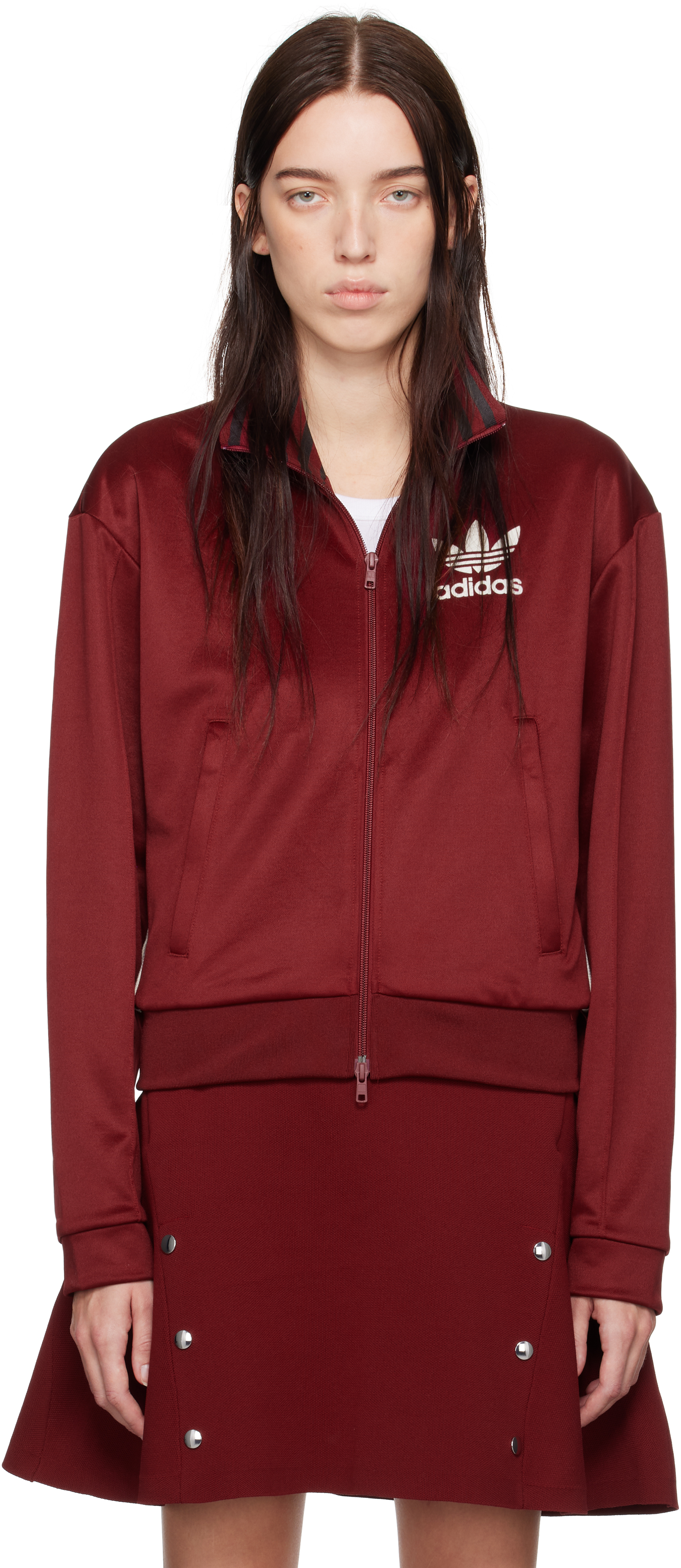 Burgundy adidas Originals Edition Jersey Track Jacket