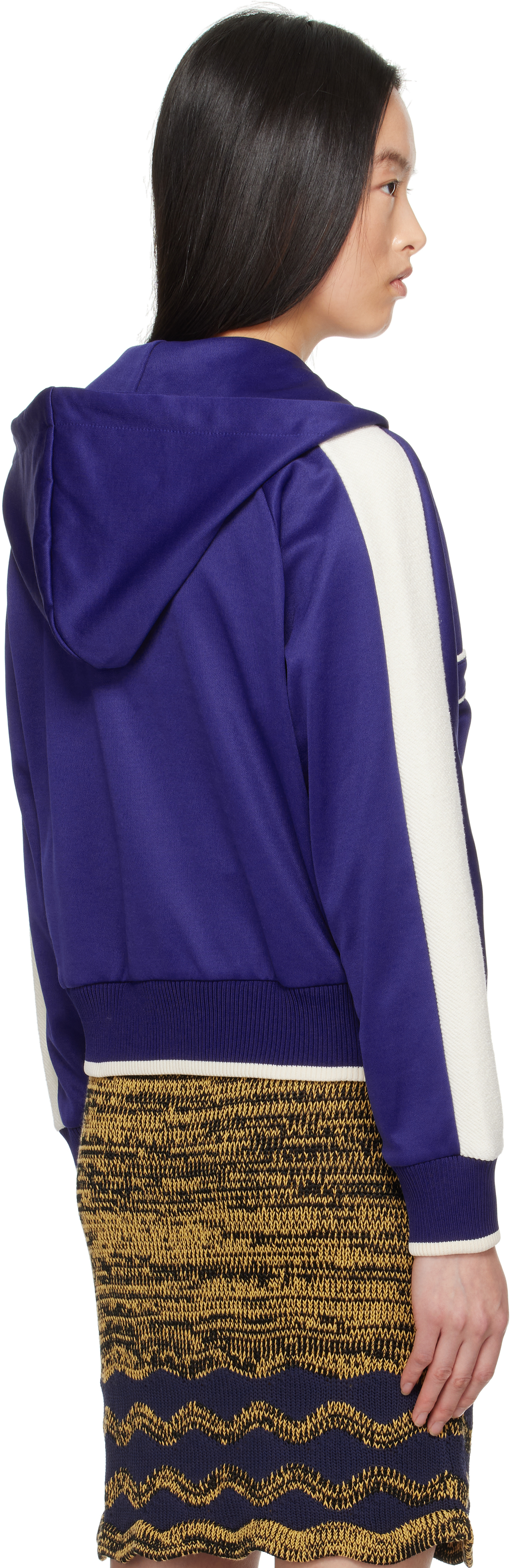 Wales Bonner Navy Mantra Hoodie In Navy / Natural