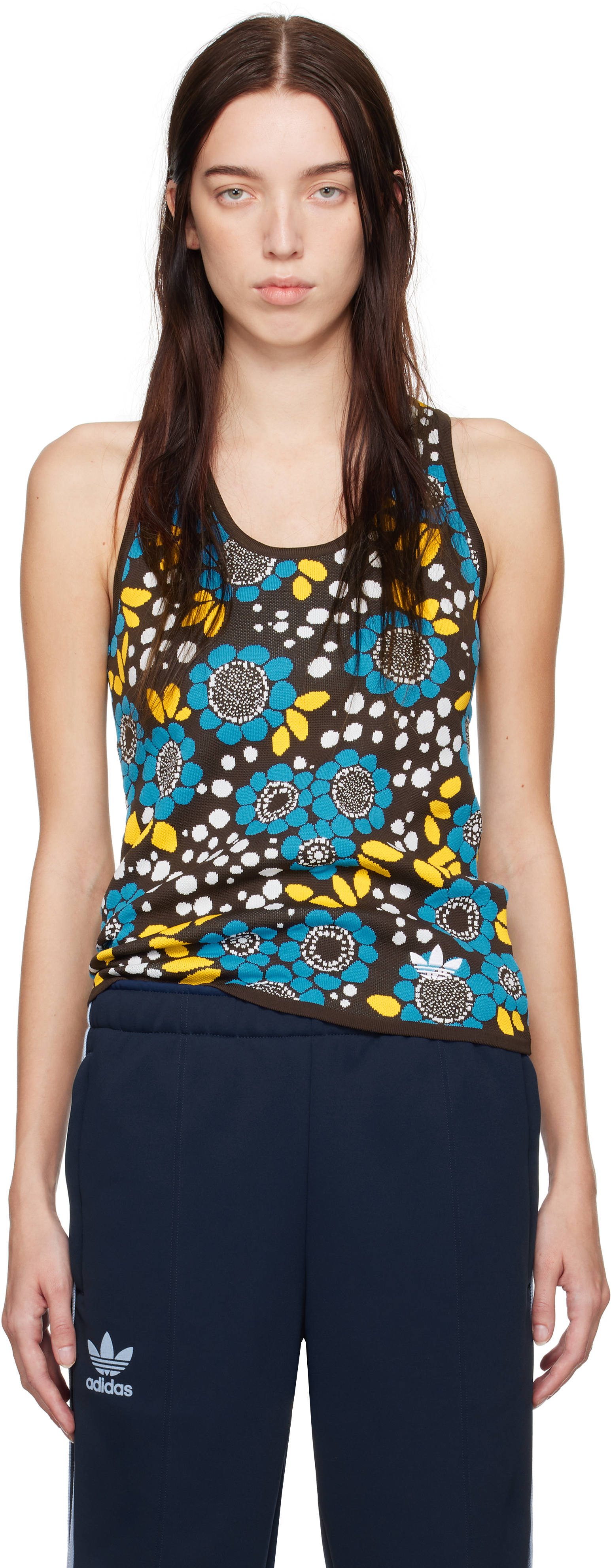 Shop Wales Bonner Multicolor Adidas Originals Edition Floral Knit Tank Top