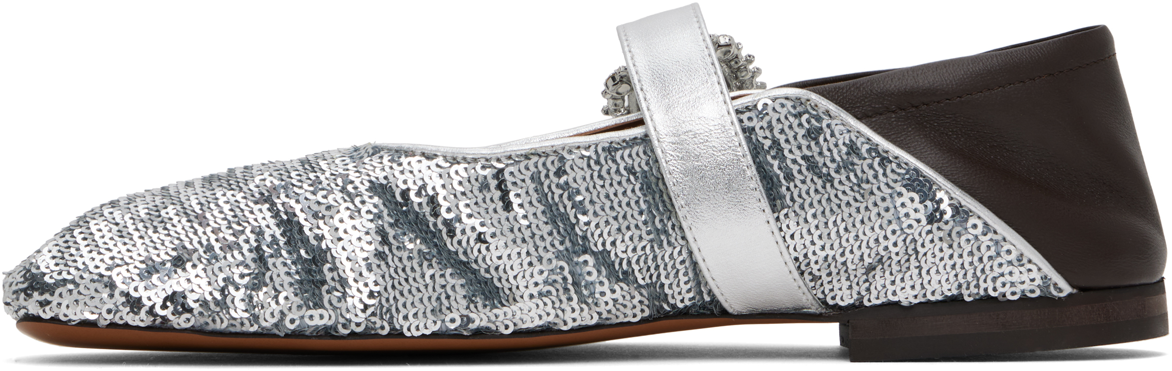 Wales Bonner Ballerina Buckle Flats Silver In Silver