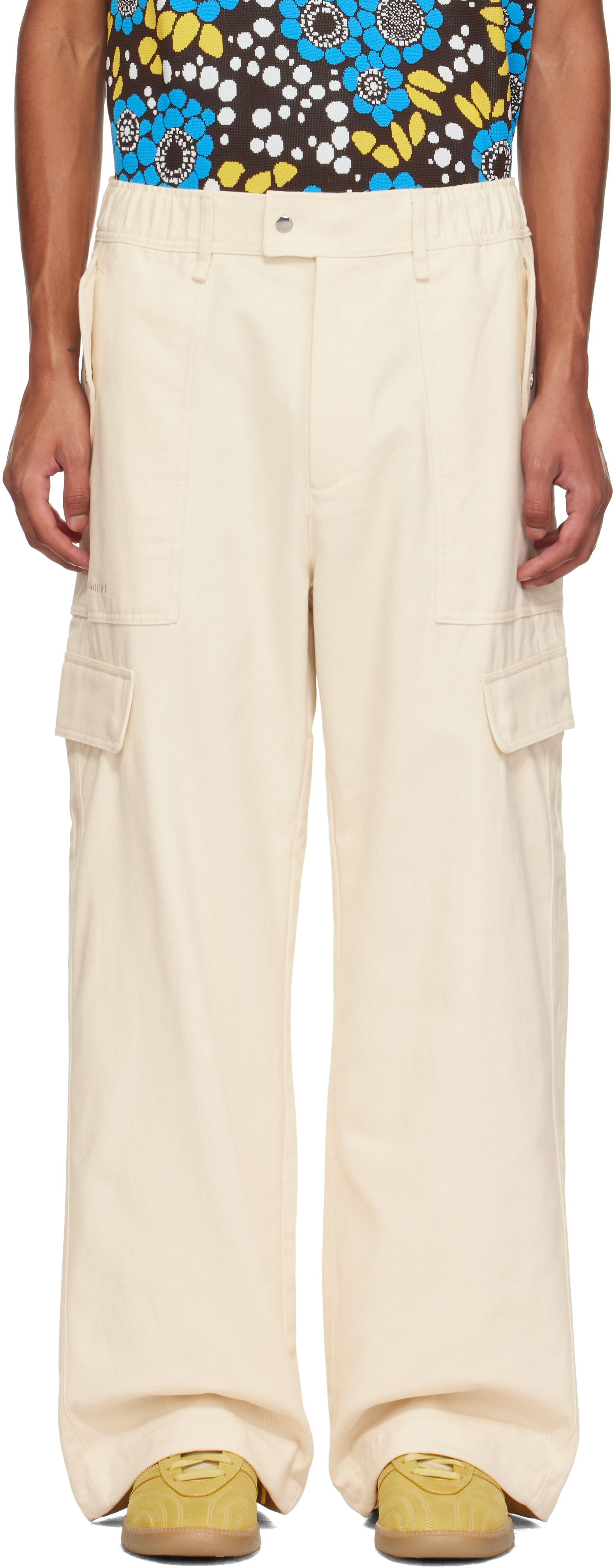 Shop Wales Bonner Off-white Adidas Originals Edition Twill Cargo Pants In Wonder White