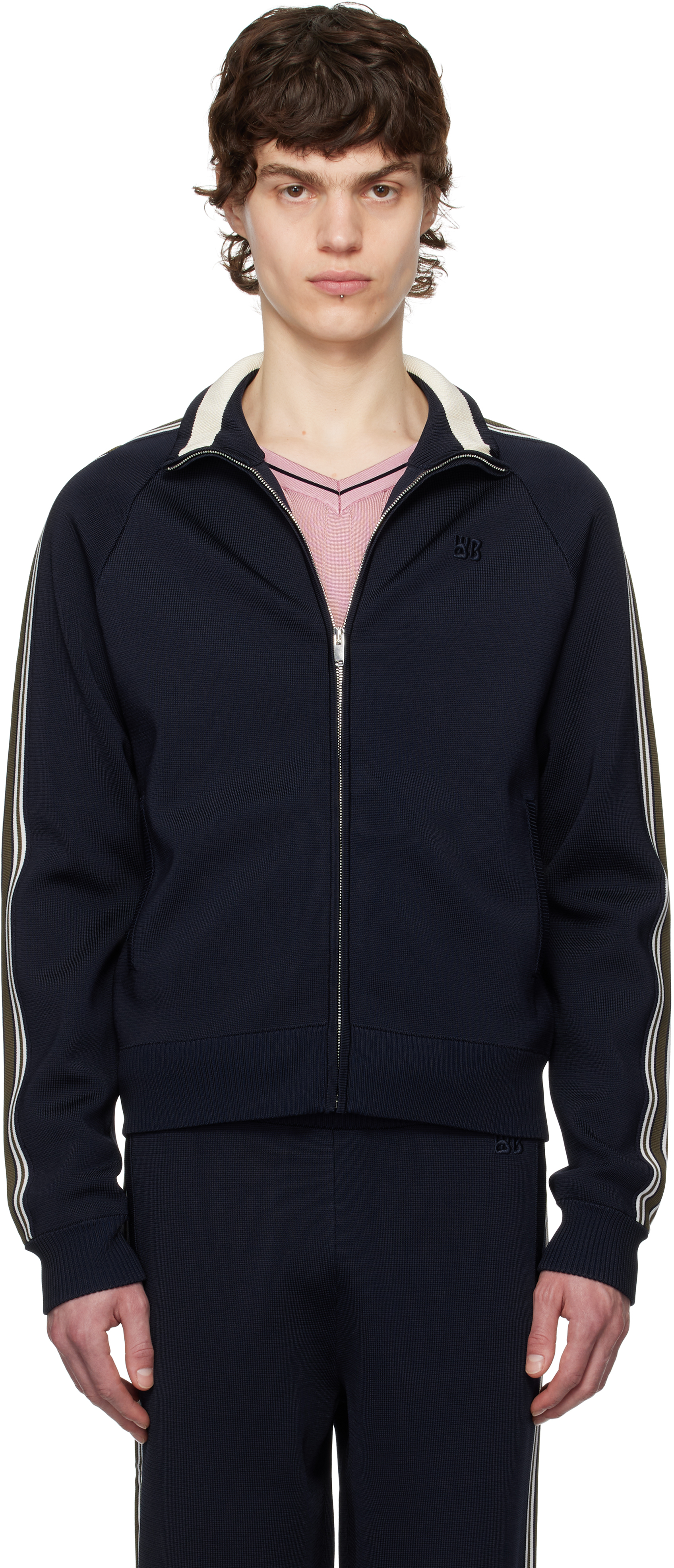 Shop Wales Bonner Navy Tide Track Jacket