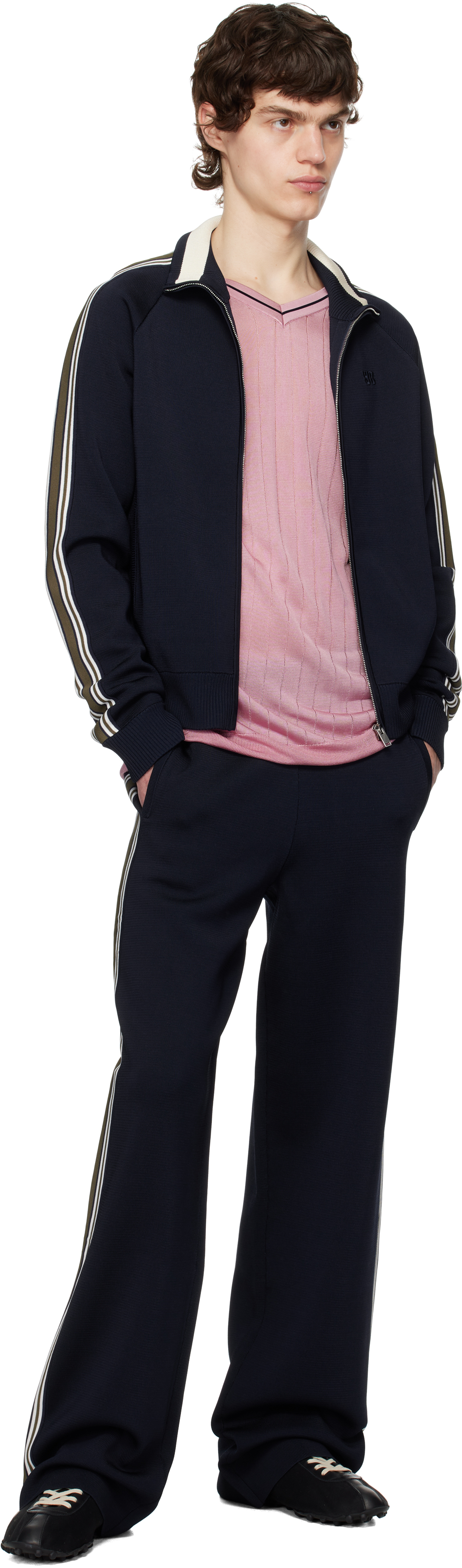 Shop Wales Bonner Navy Tide Track Jacket
