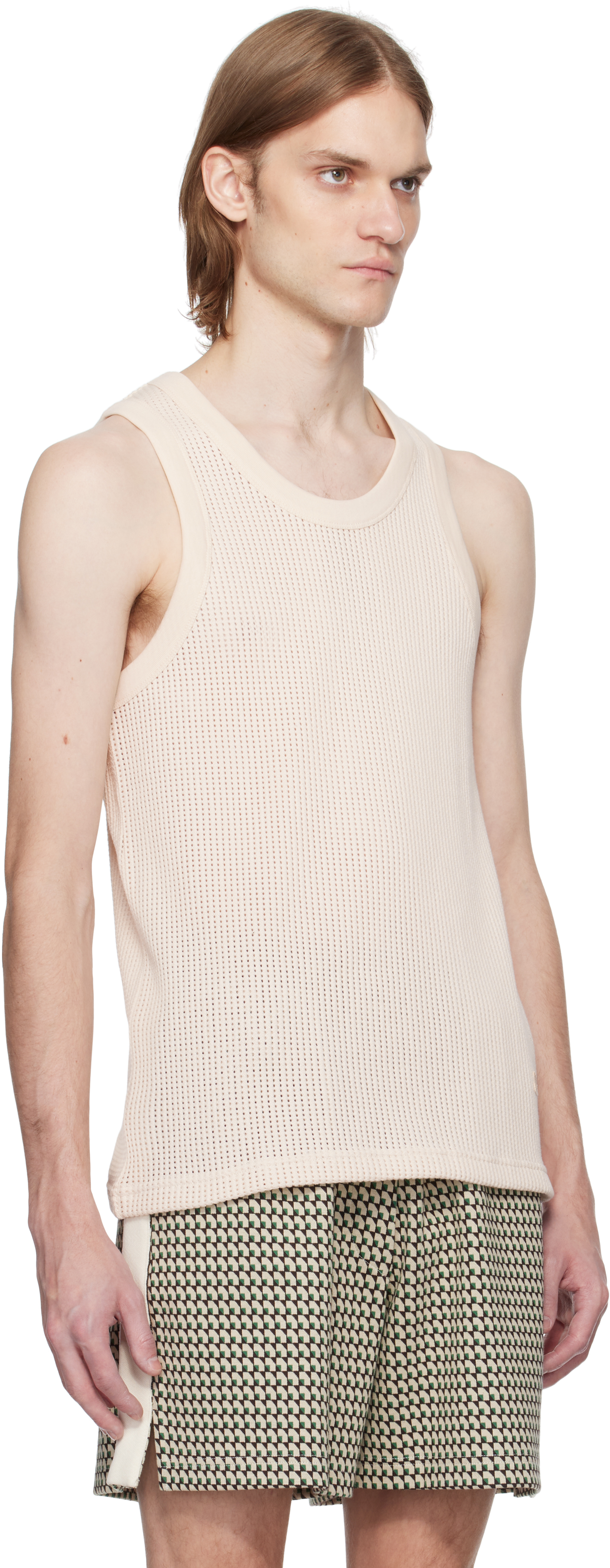 WALES BONNER OFF-WHITE GROOVE TANK TOP 