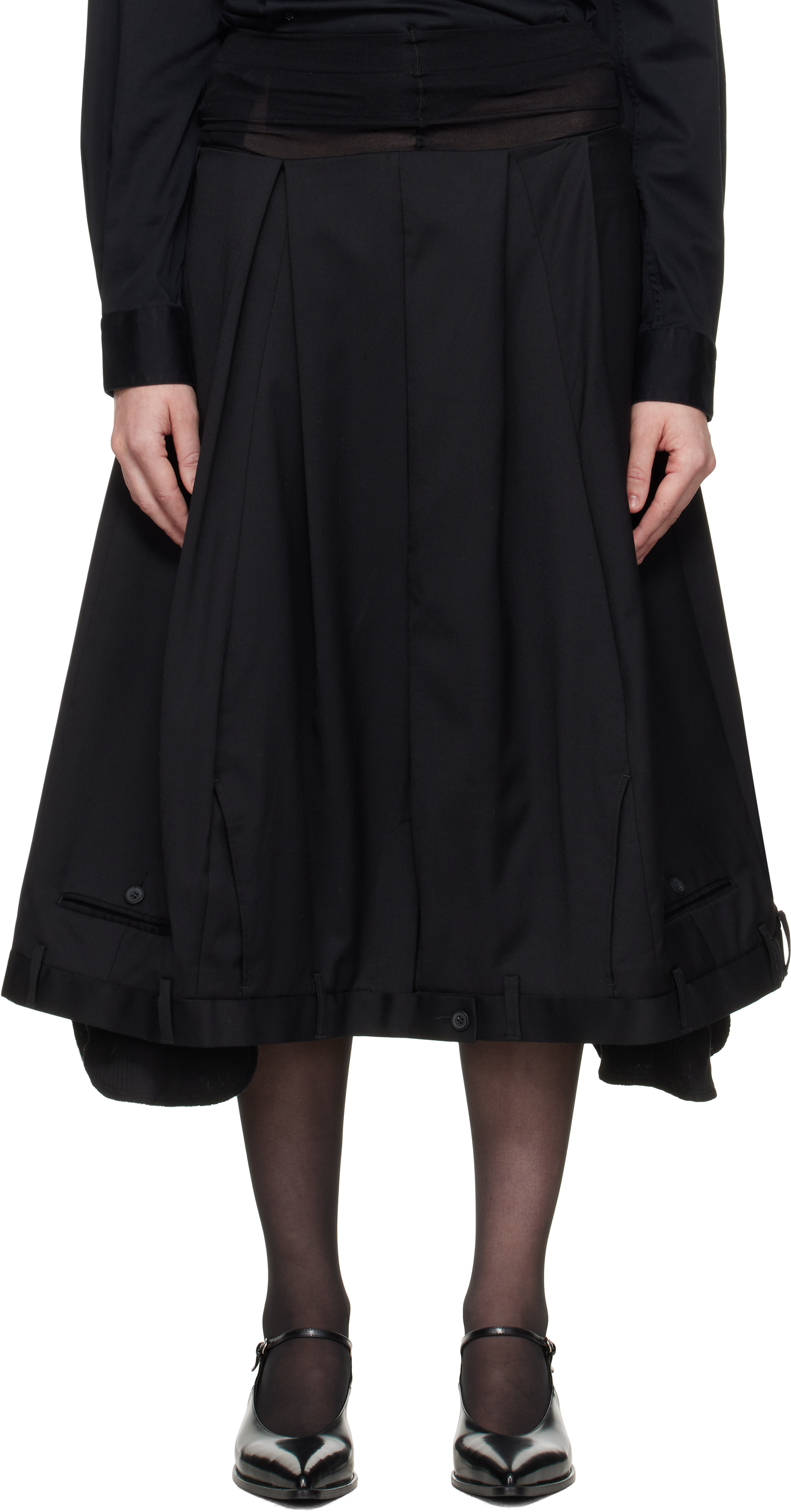Upsidedown Trouser Wide Midi Skirt