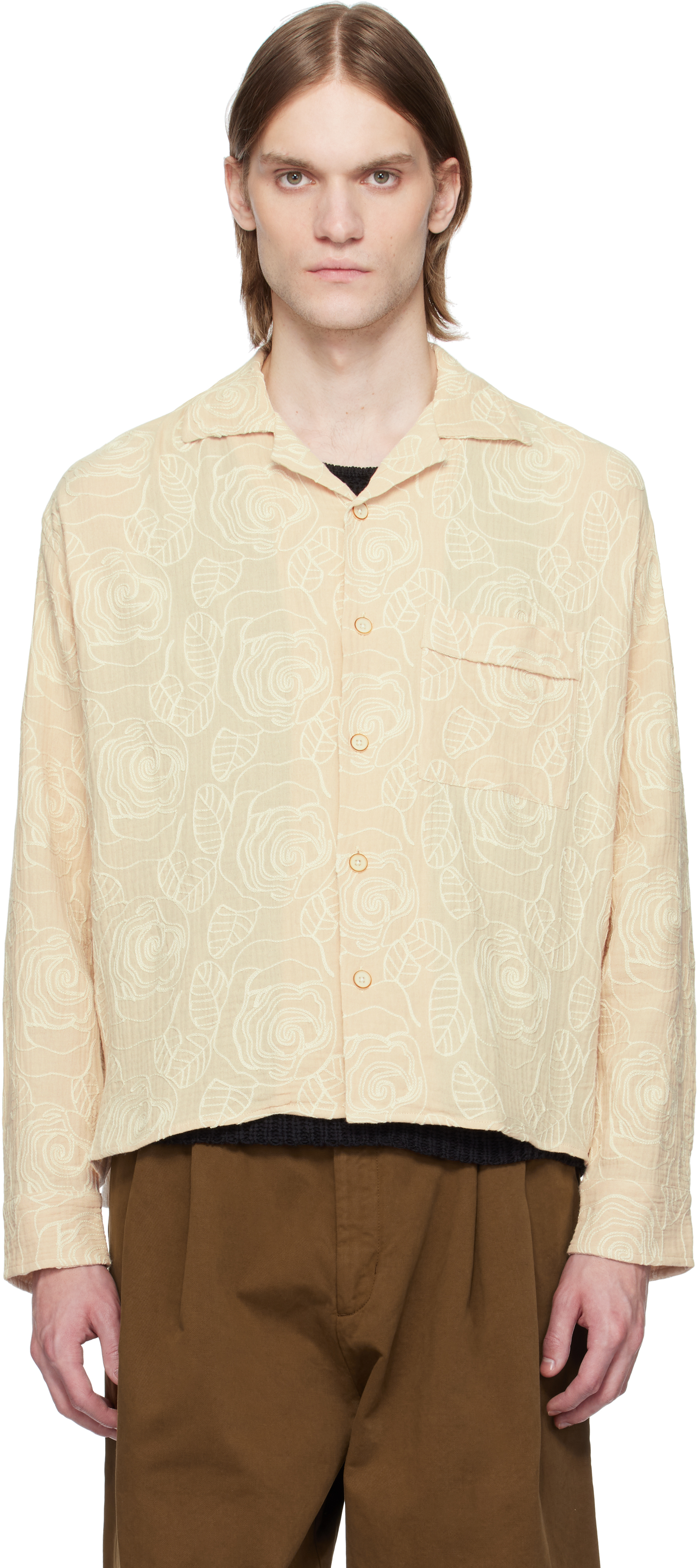 Beige Akito Embroidered Shirt