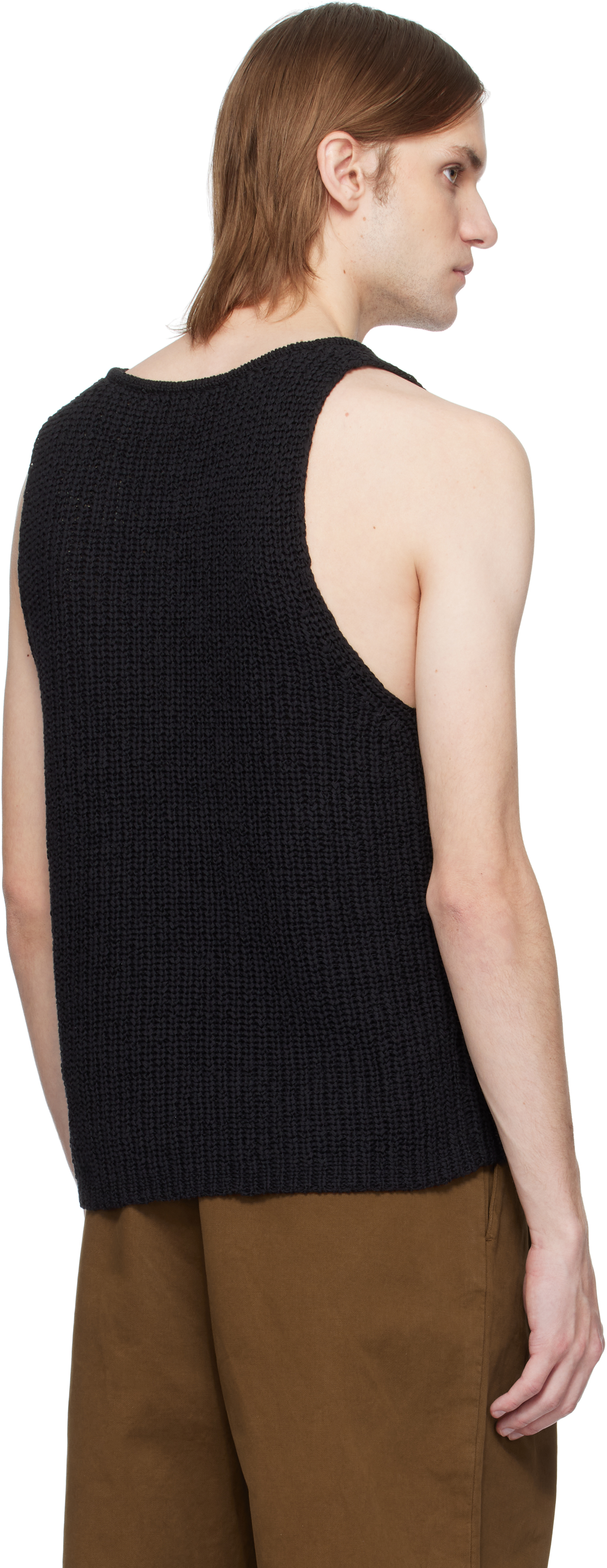 Cmmn Swdn Black Eli Tape Knit Tank Top In Black