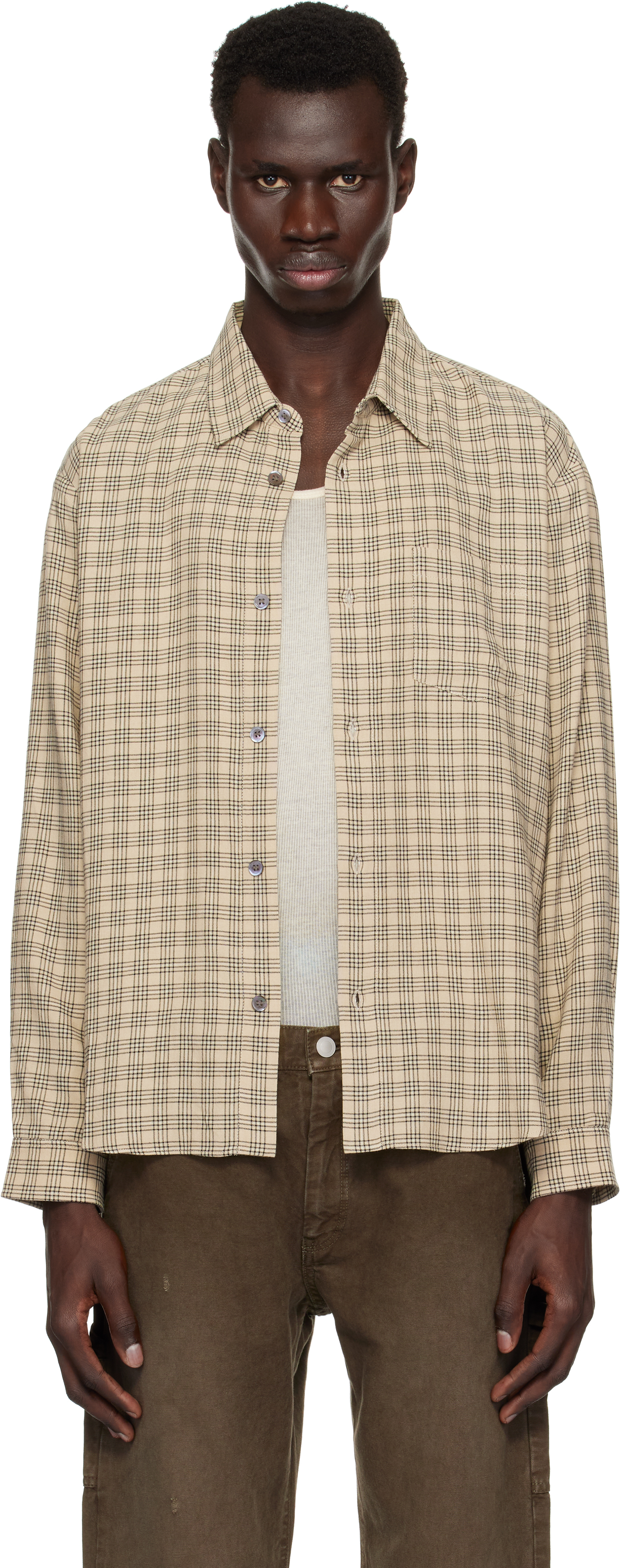 Beige Cloak Button Up Shirt