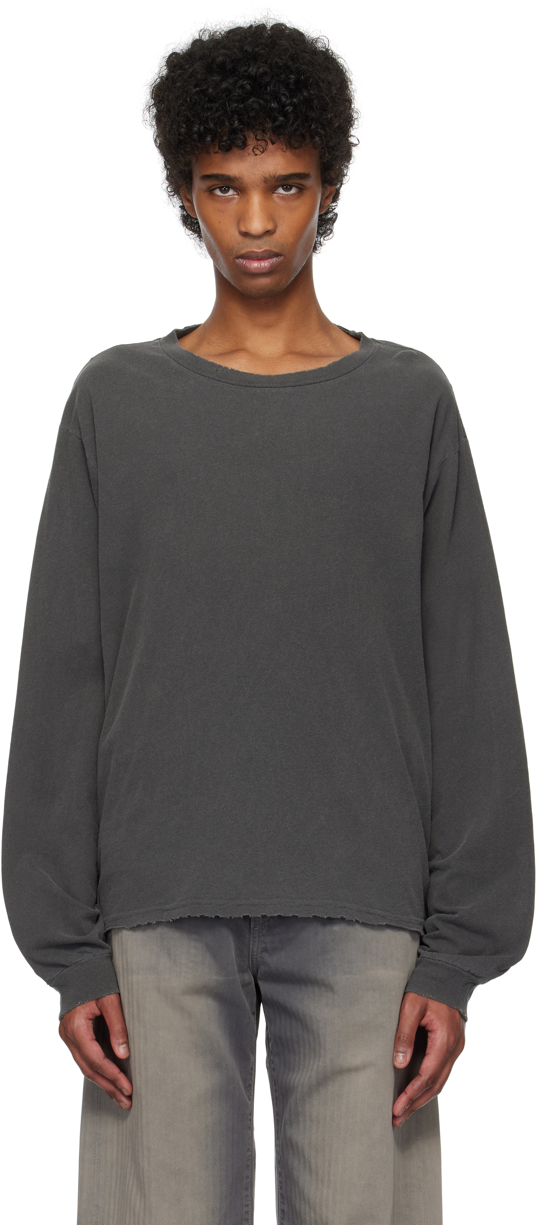 【関税込み】John Elliott ブラック Folsom クロップド Tシャツ Folsom Cropped Tee / Vintage Black