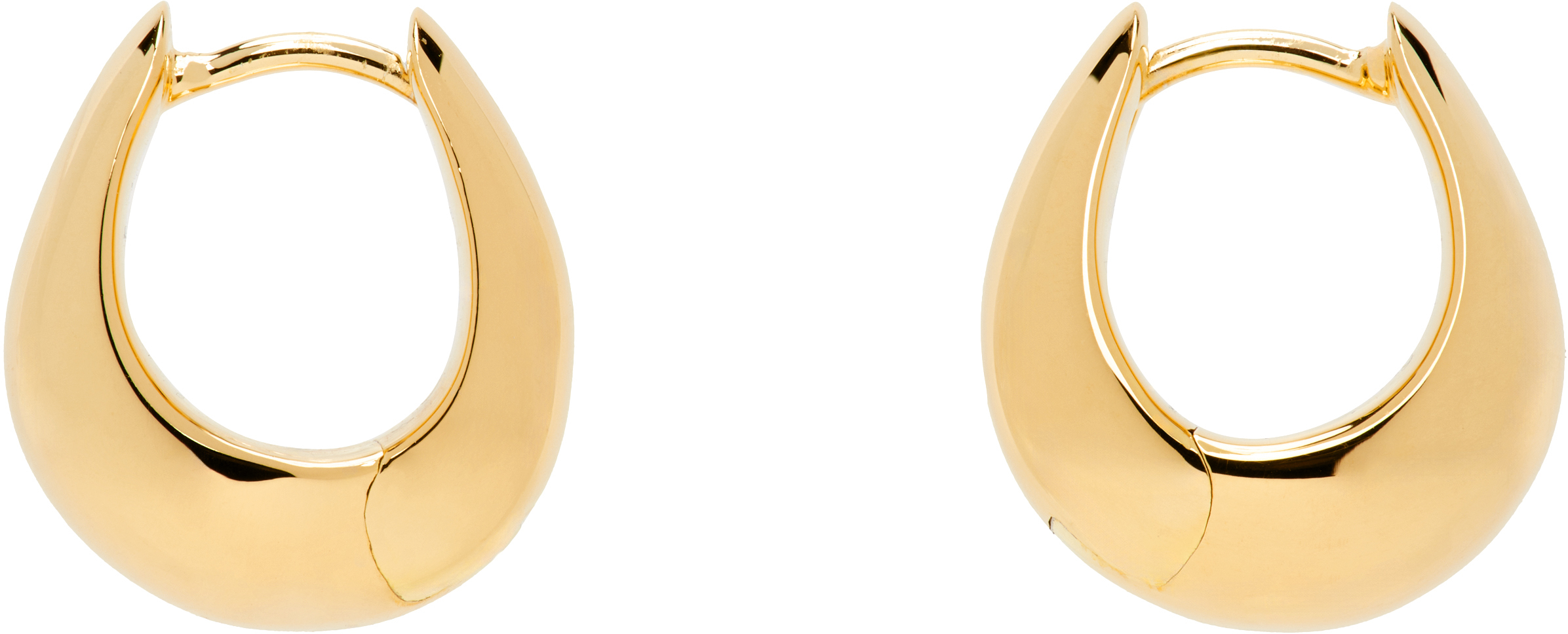 Tom Wood: Gold Ice Hoop Small Earrings | SSENSE