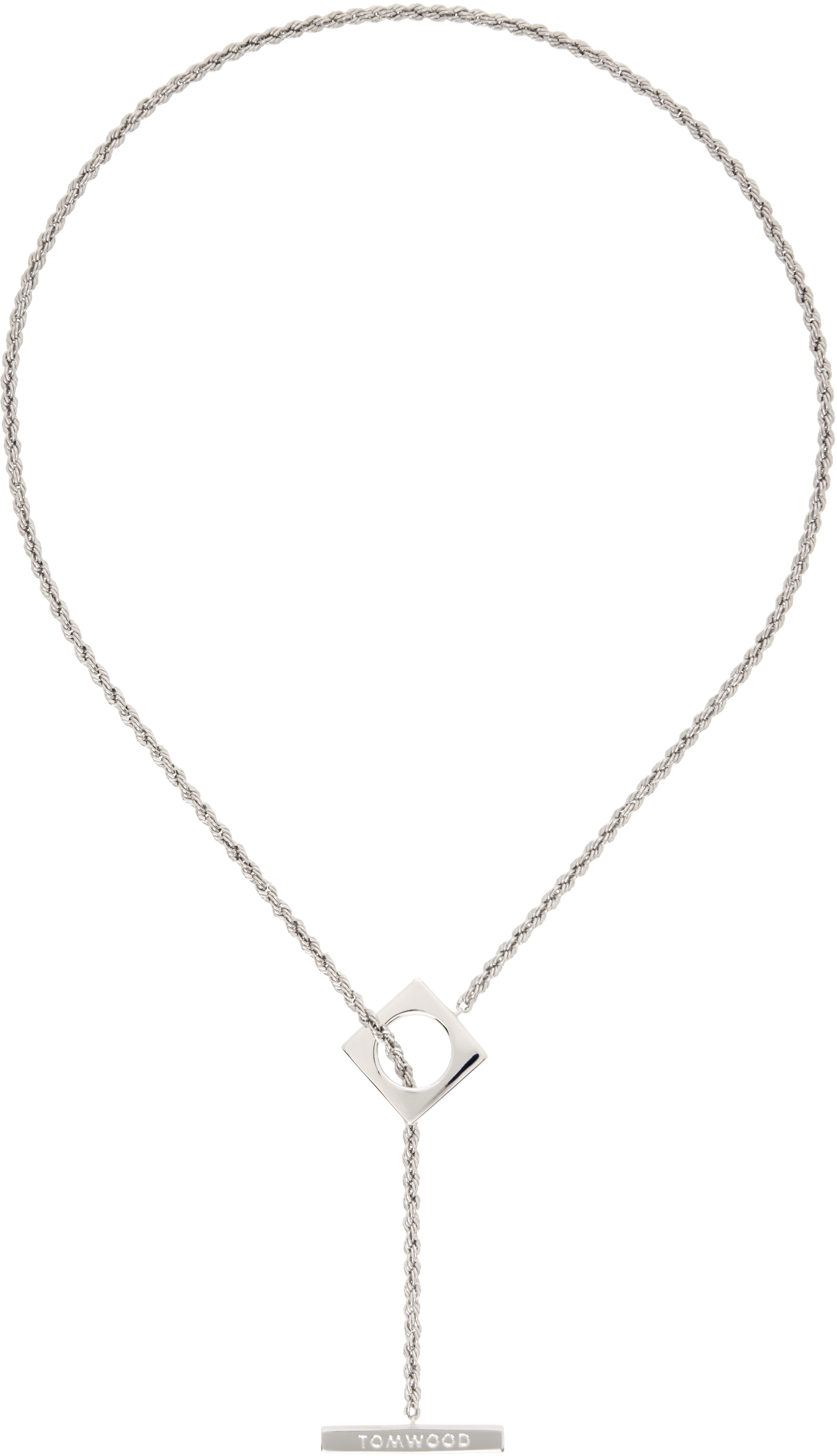 Silver Square Rope Chain Necklace