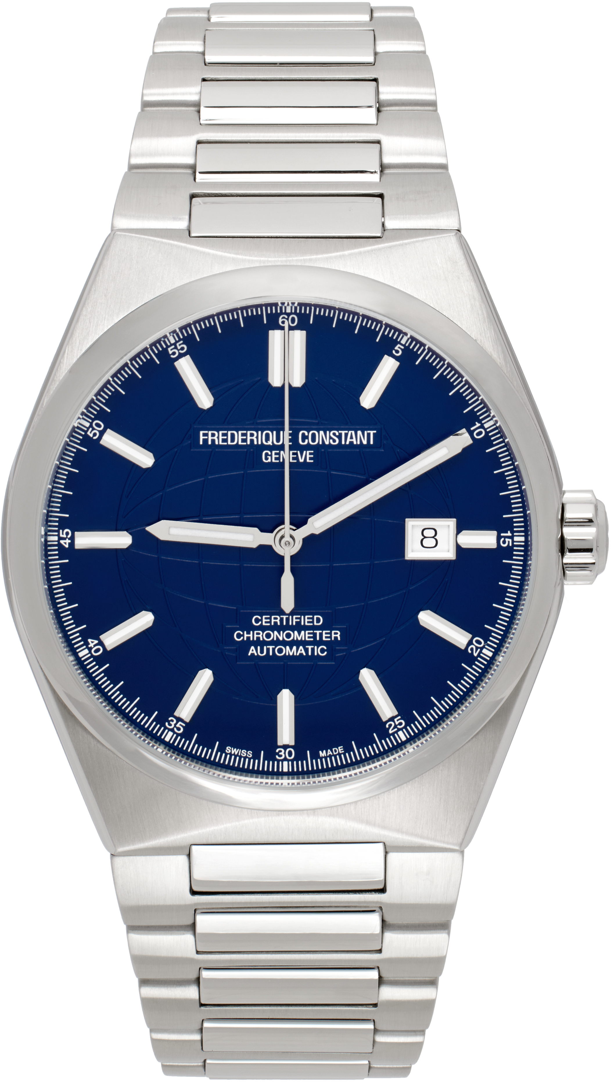 Frédérique Constant Silver & Navy Highlife Automatic COSC Watch