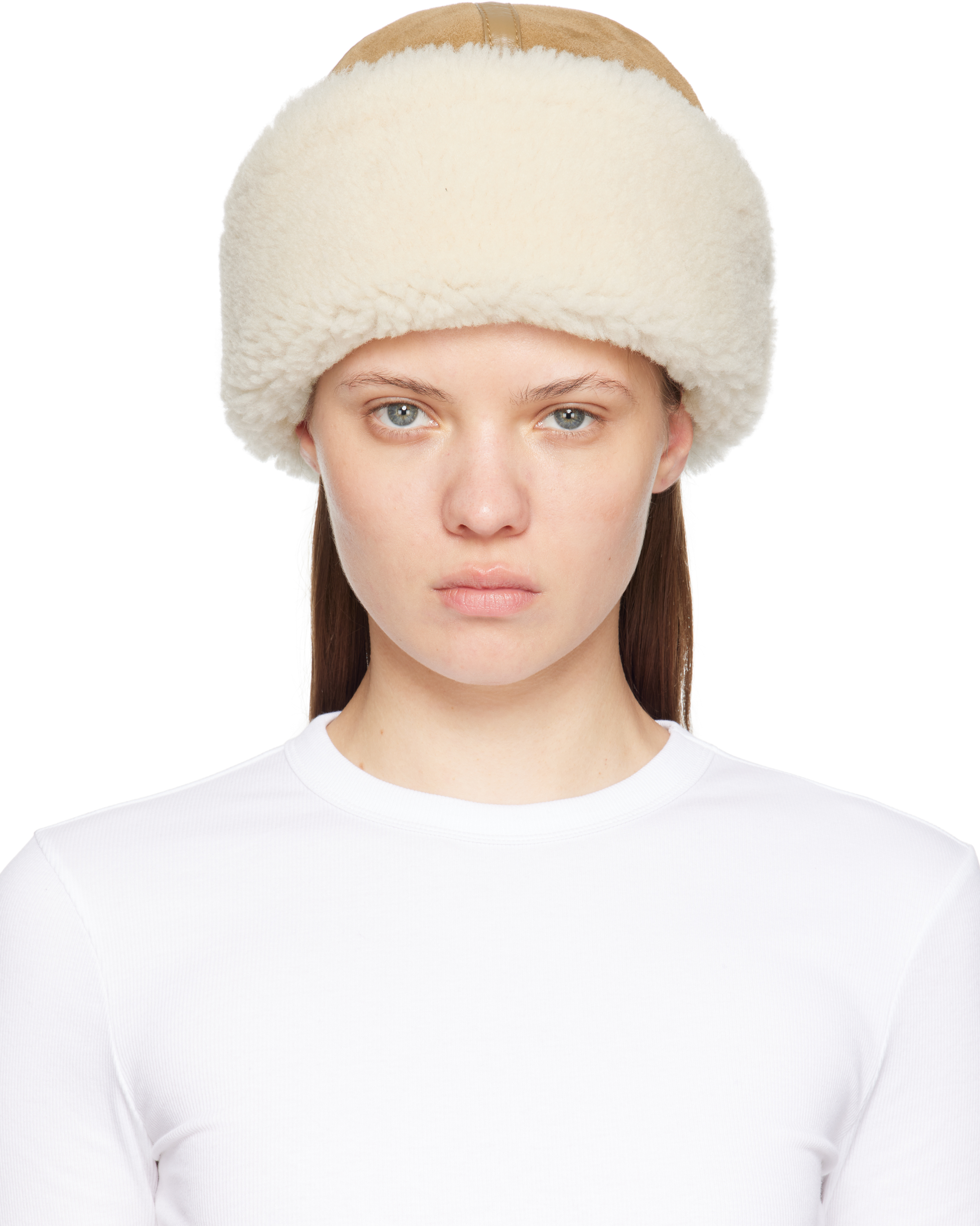 【関税込み】TOTEME ベージュ Winter シアリング ハット TOTEME: ベージュ Winter シアリング ハット | SSENSE 日本