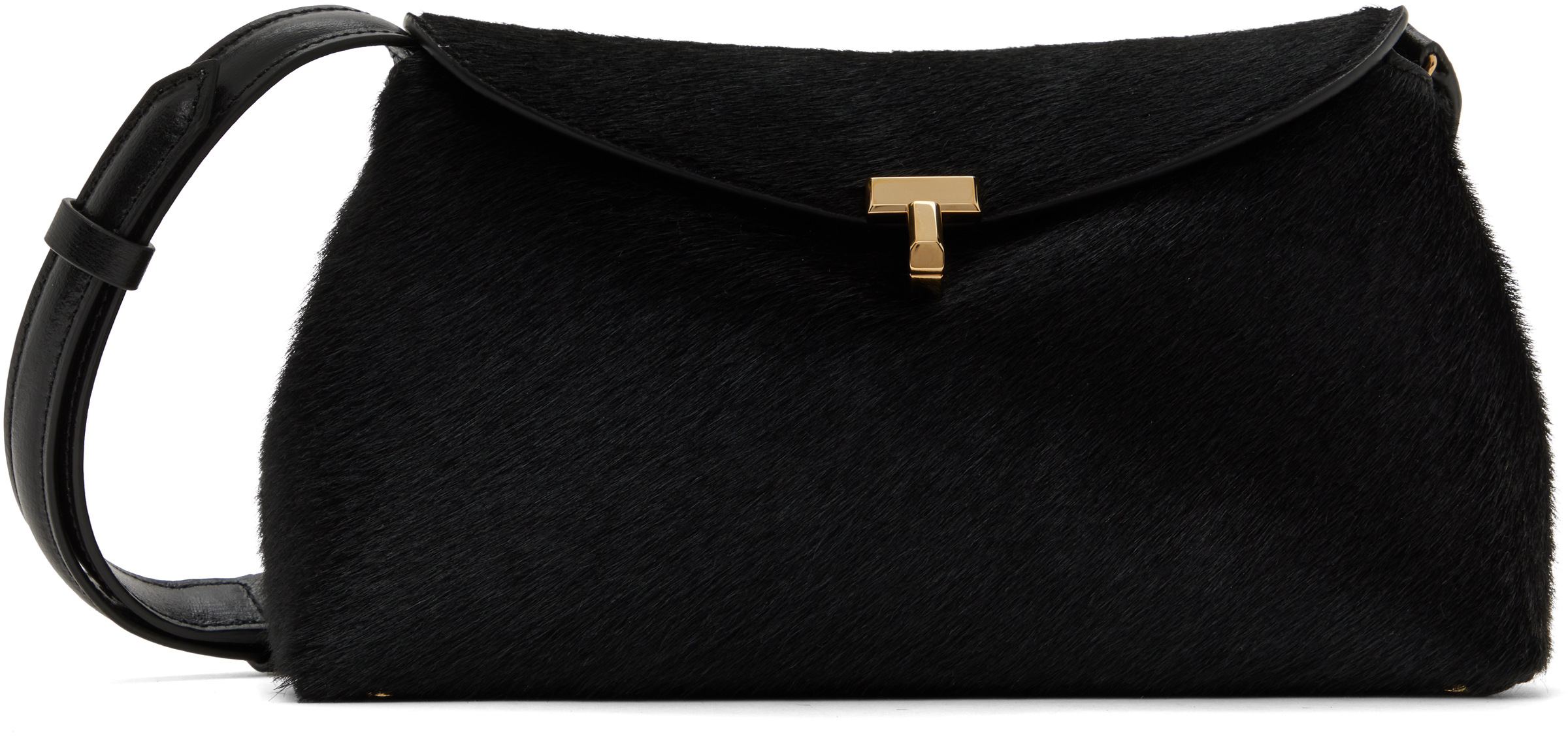 Black T-Lock Pony Hair Clutch