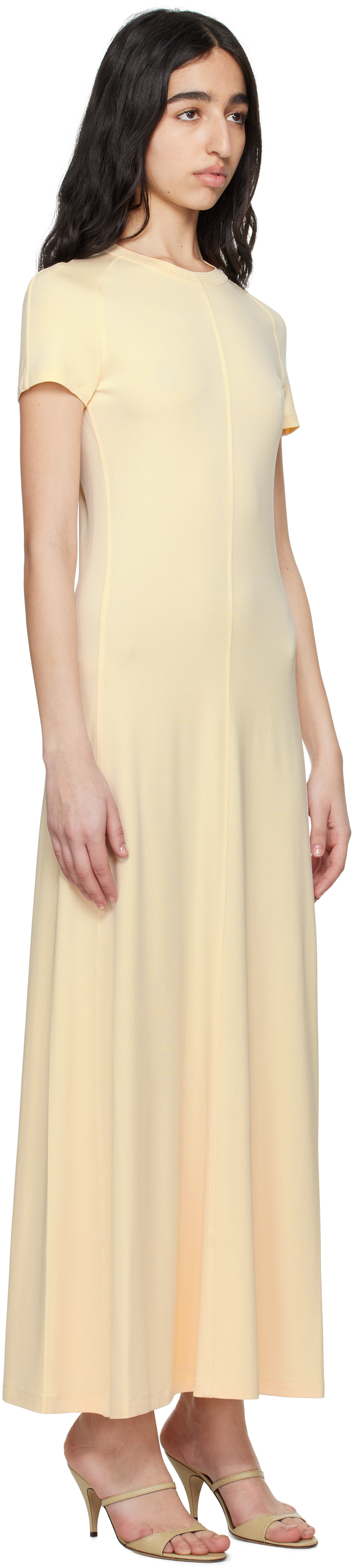 Totême Off-white Fluid Jersey Maxi Dress In Ecru 116