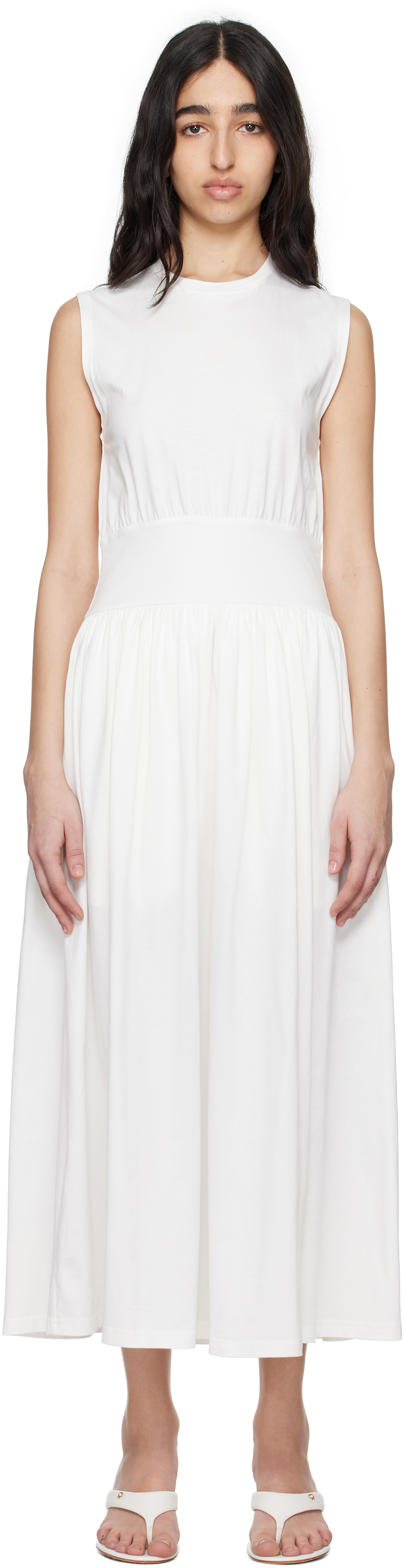 【Toteme】Sleeveless cottonドレス オフホワイト 送料関税込 Sleeveless cotton tee dress off white – TOTEME