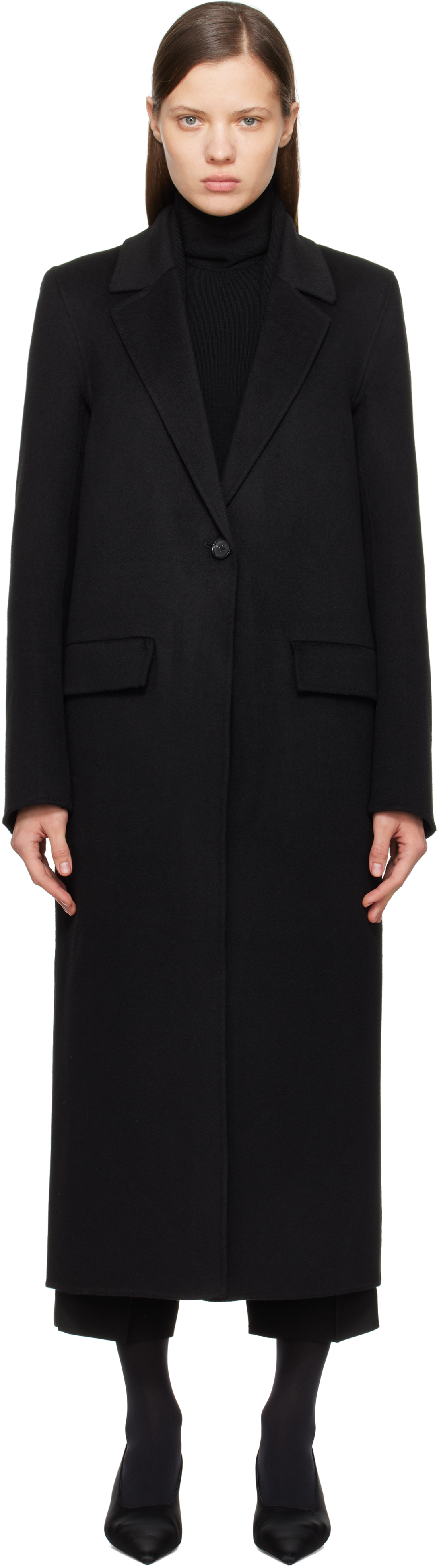 TOTEME: Black Classic Doublé Coat | SSENSE