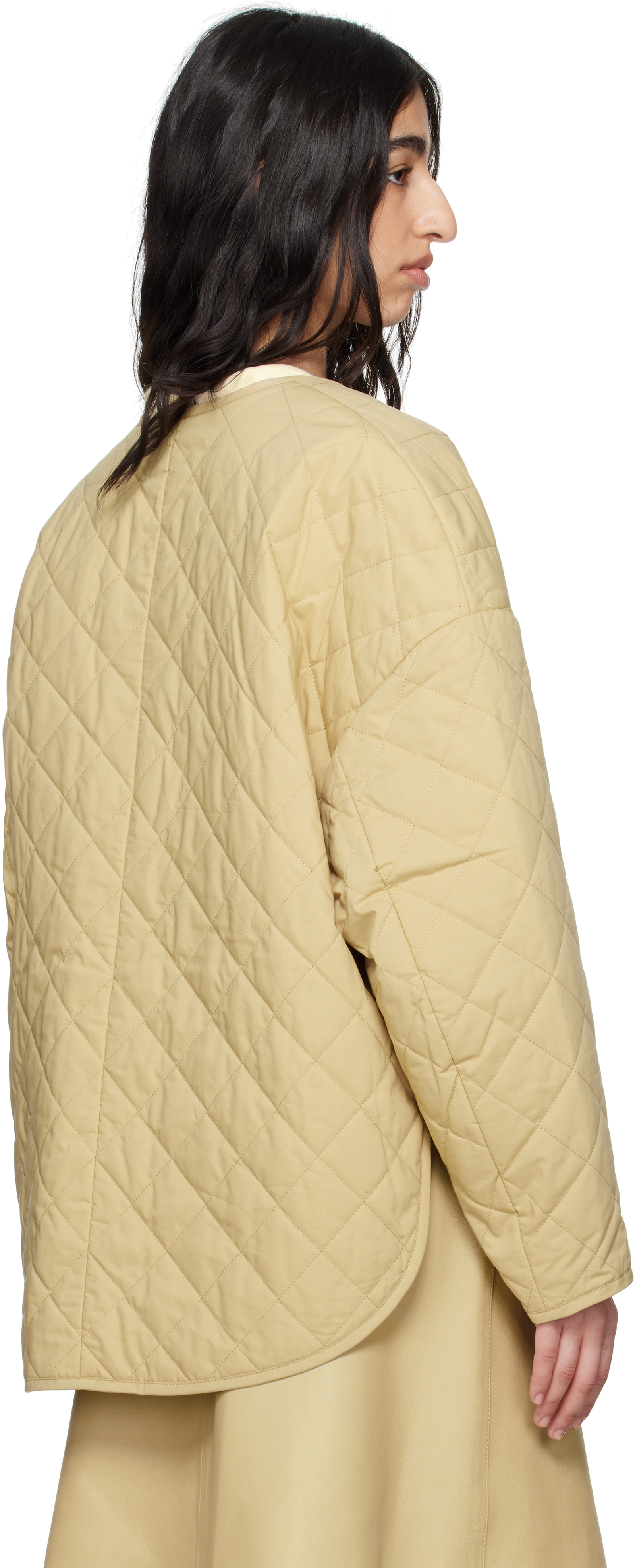 Totême Beige Quilted Jacket In Desert 272