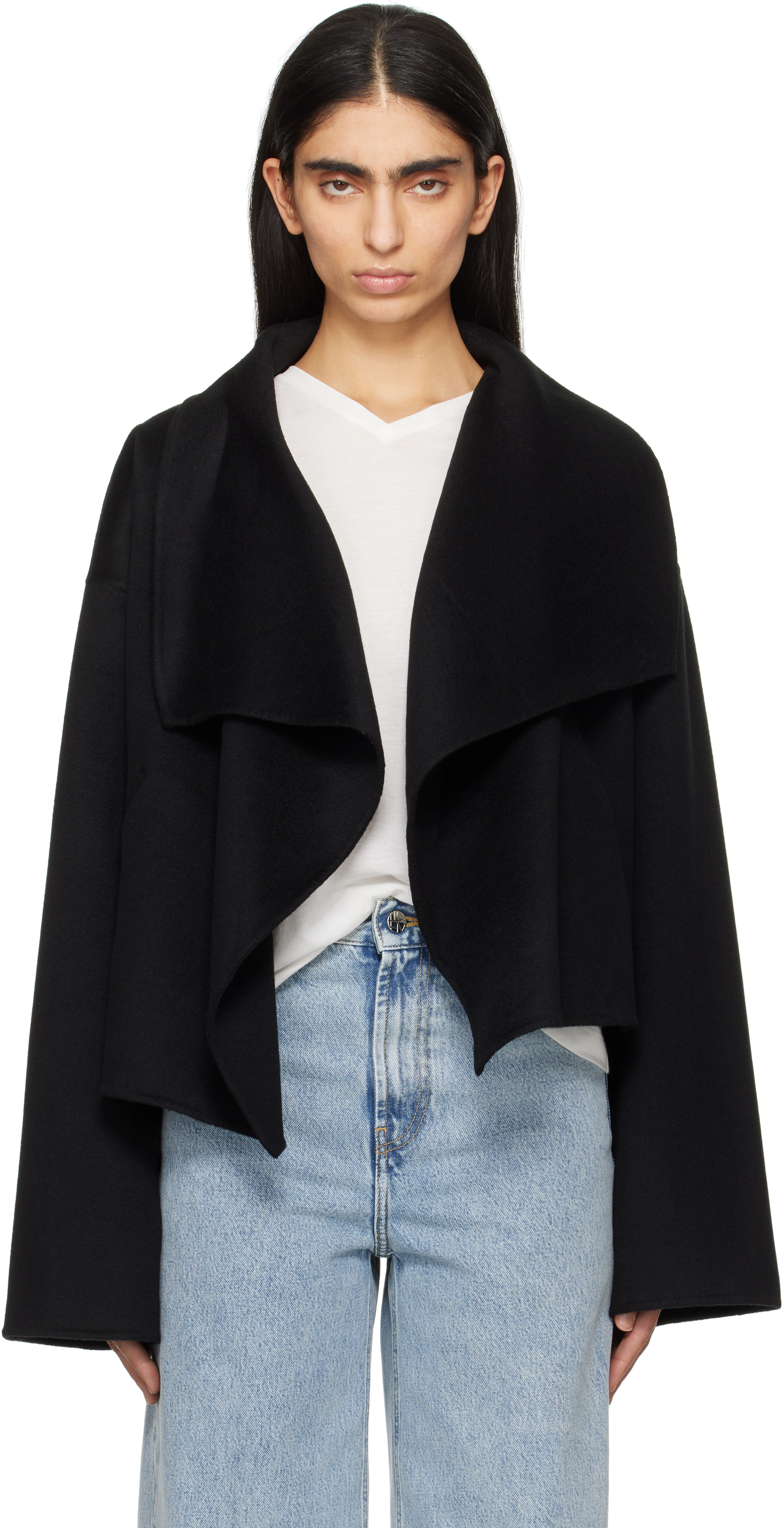 Totême Jacke Aus Faux Shearling In Black 001
