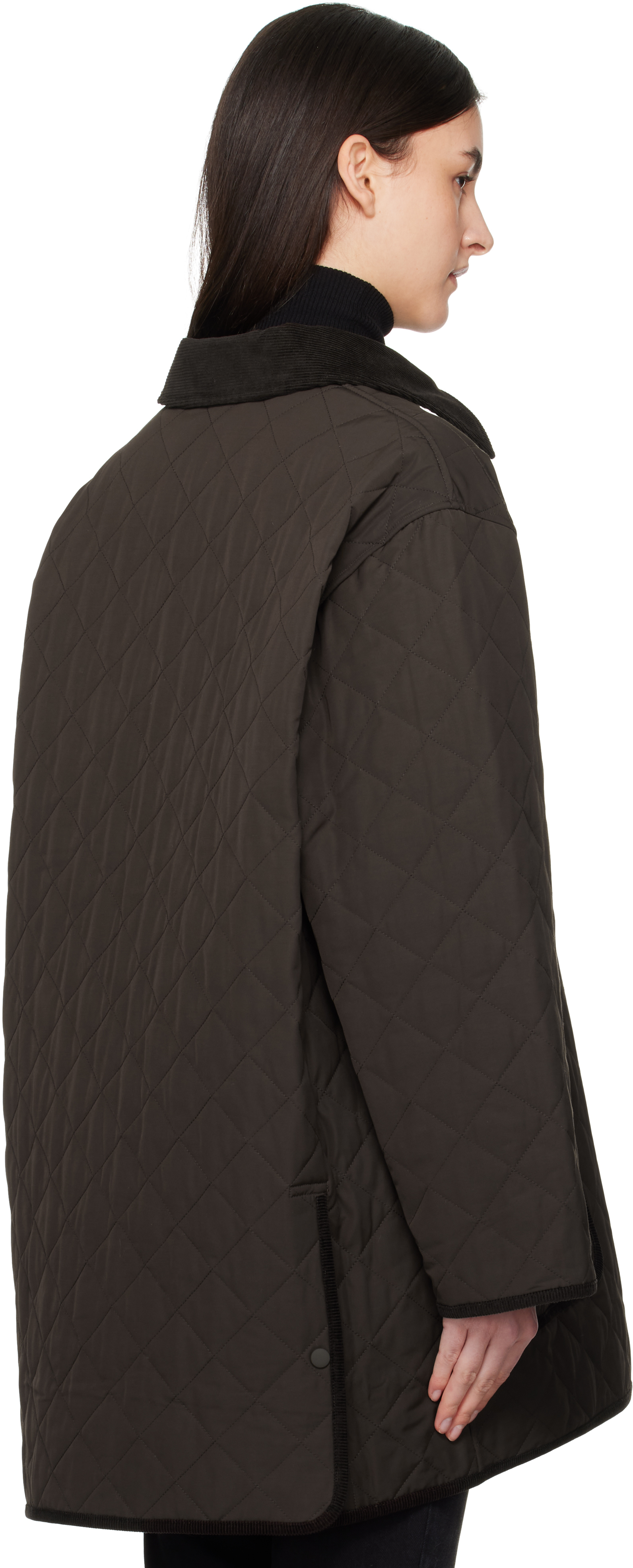 Shop Totême Brown Quilted Barn Jacket In Espresso 040