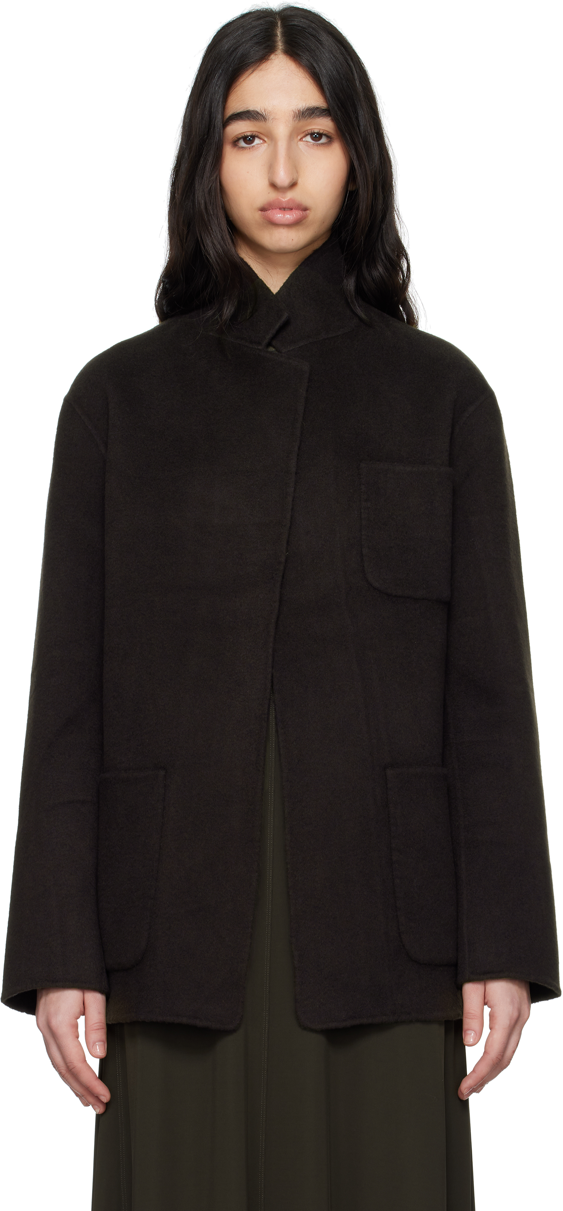 Totême Patch Pocket Doublé Jacket Espresso In Espresso 040
