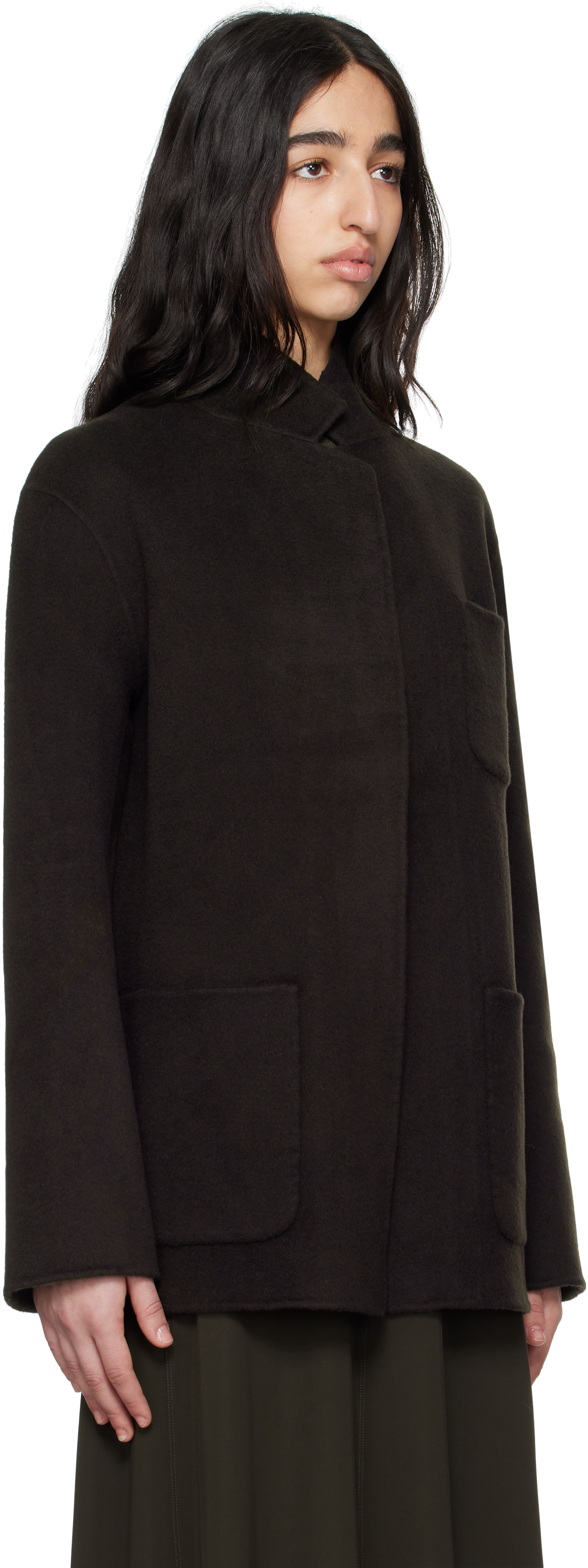 Totême Patch Pocket Doublé Jacket Espresso In Espresso 040