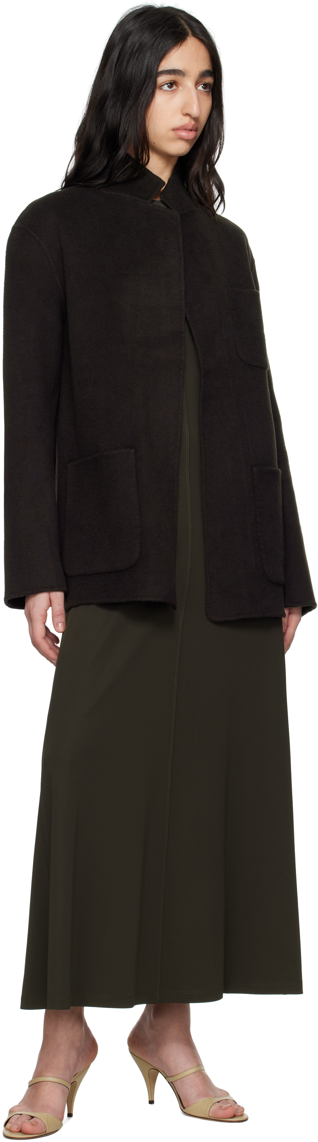Totême Patch Pocket Doublé Jacket Espresso In Espresso 040