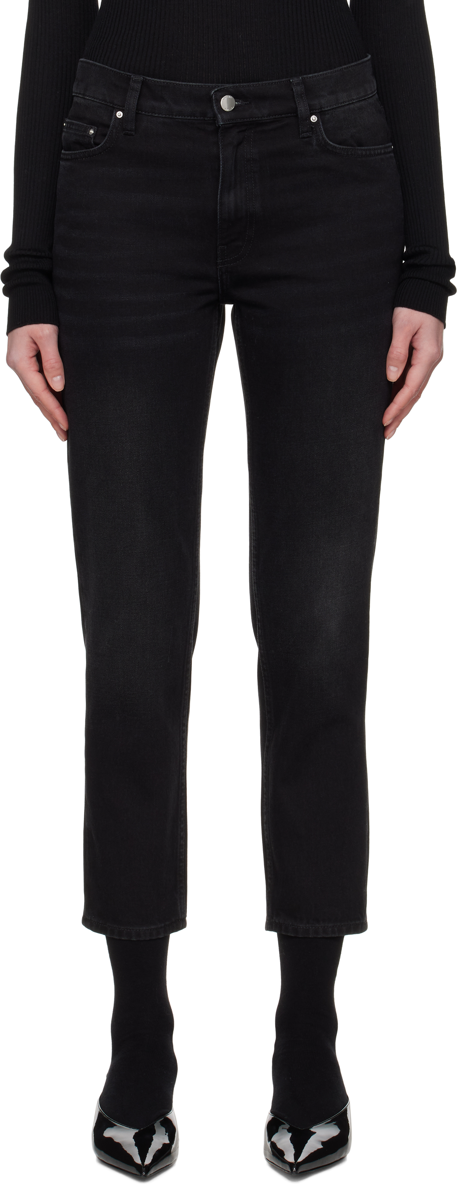 Black Low Taper Jeans