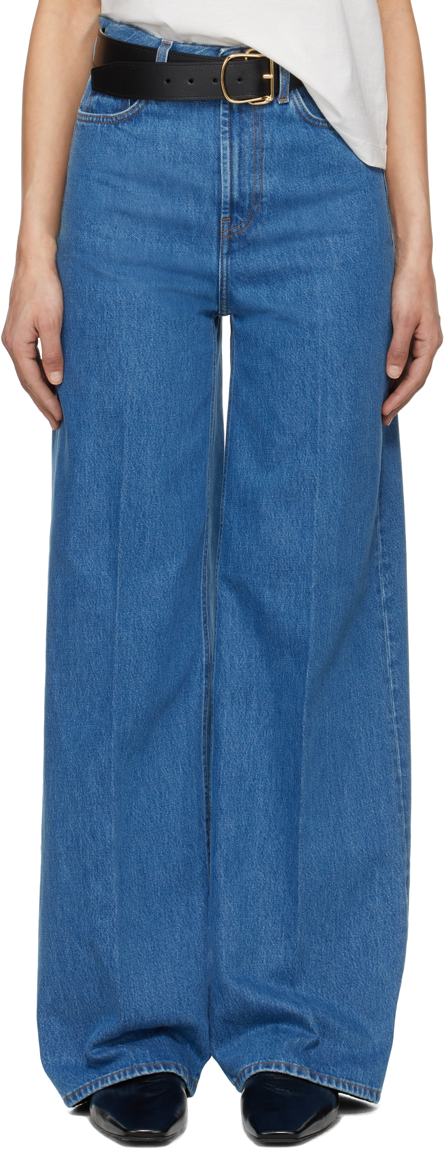 Blue Wide Leg Jeans