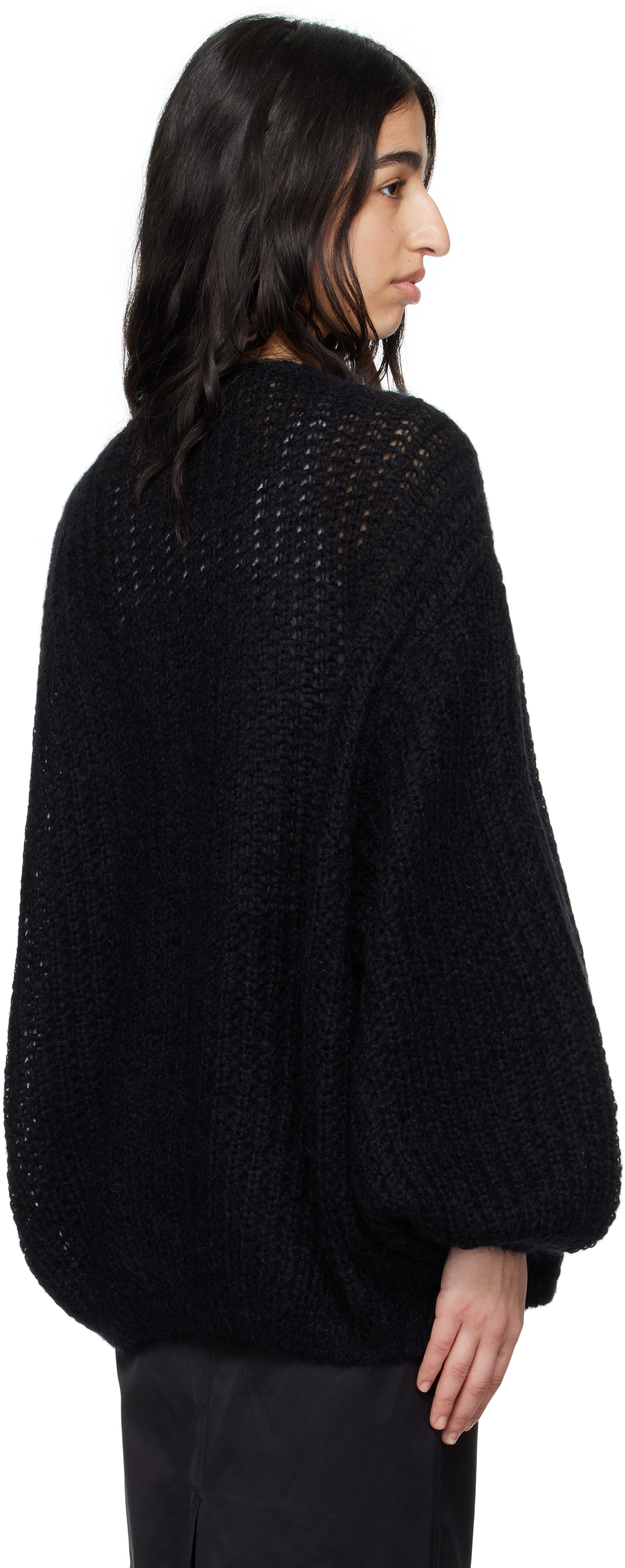 Totême Black Puffed Cardigan In Black 001
