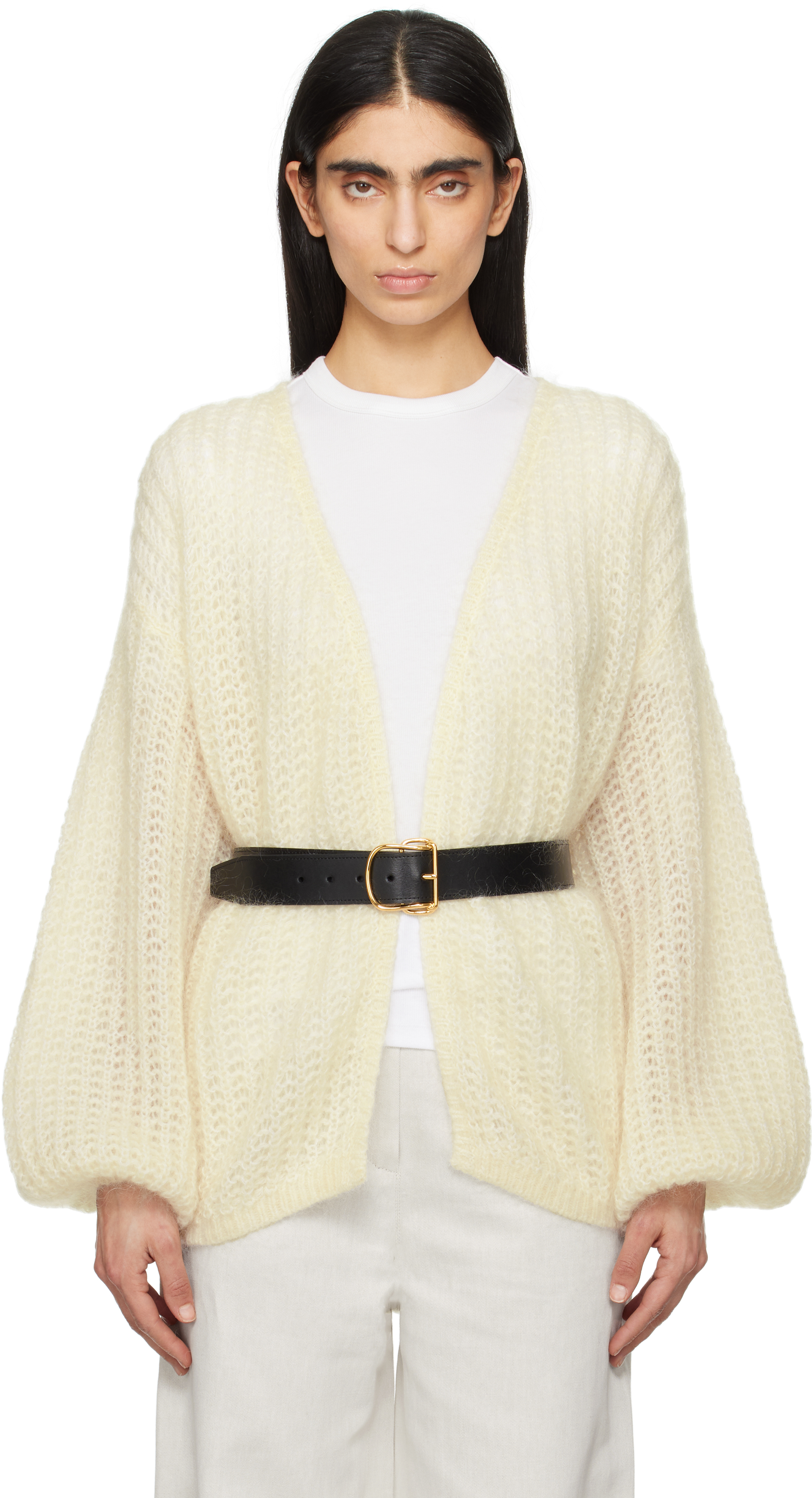 Totême Off-white Puffed Cardigan In Off White 059