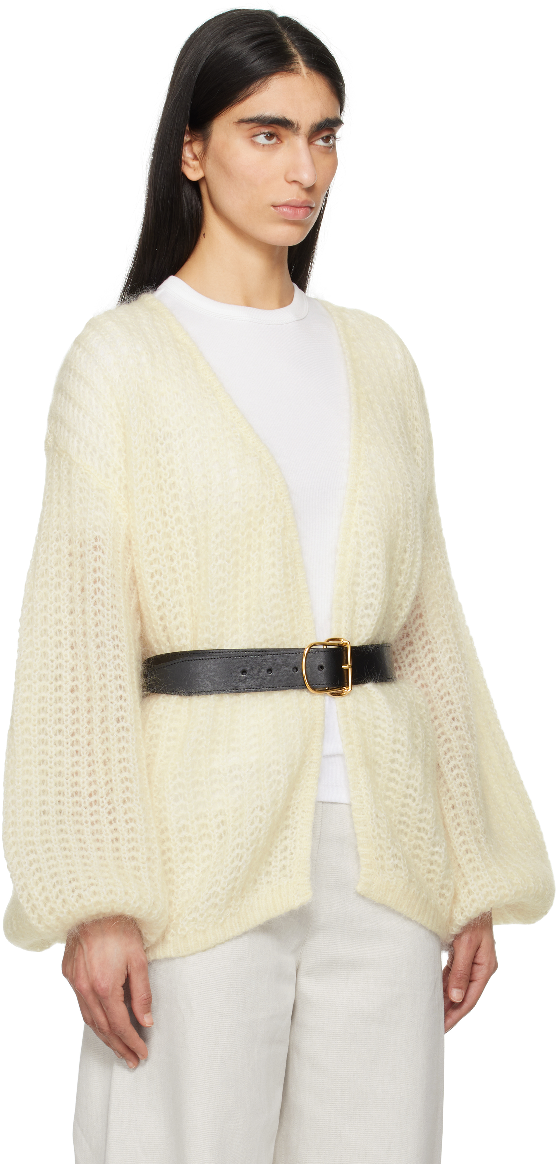 Totême Off-white Puffed Cardigan In Off White 059