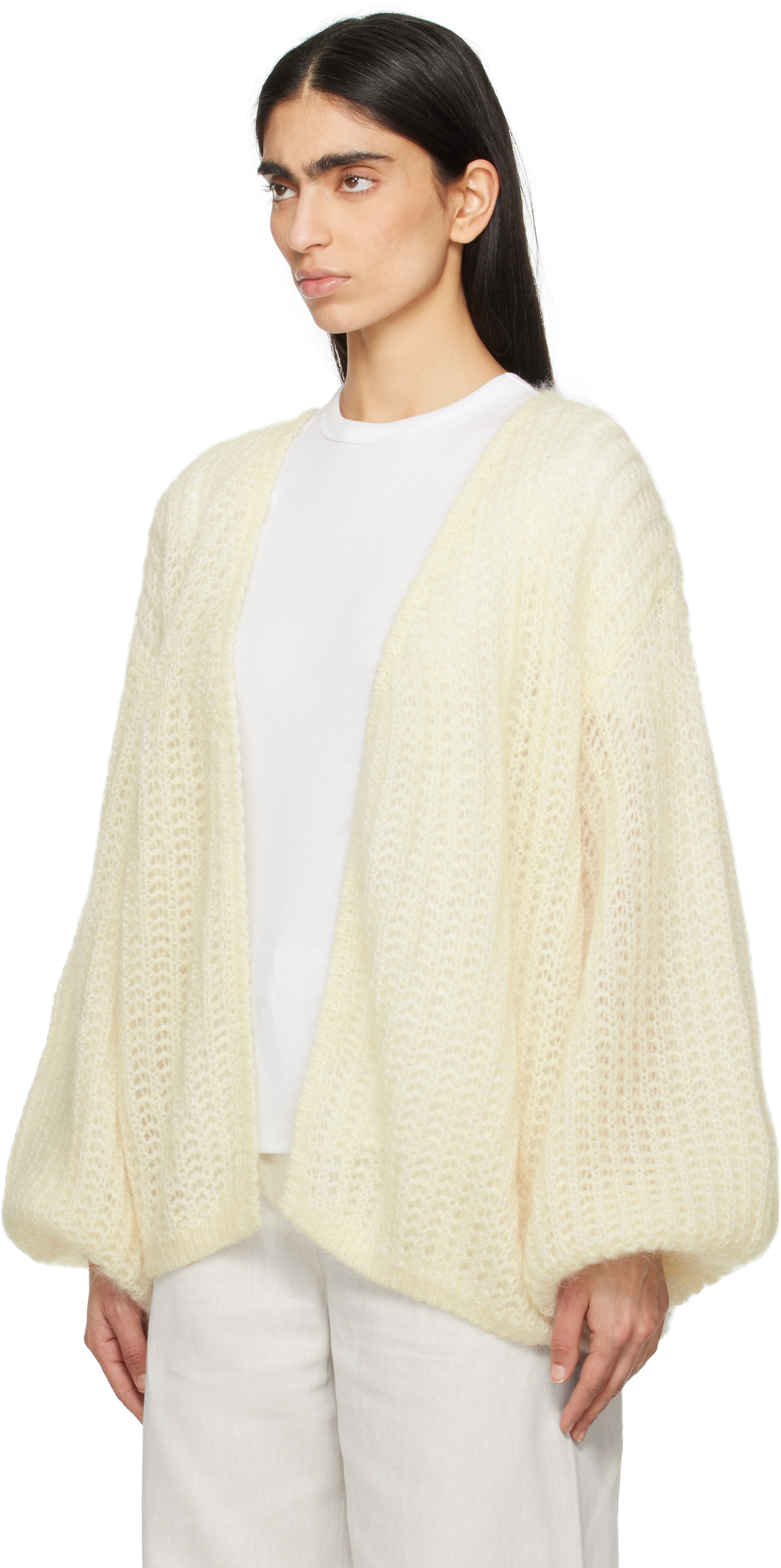 Totême Off-white Puffed Cardigan In Off White 059