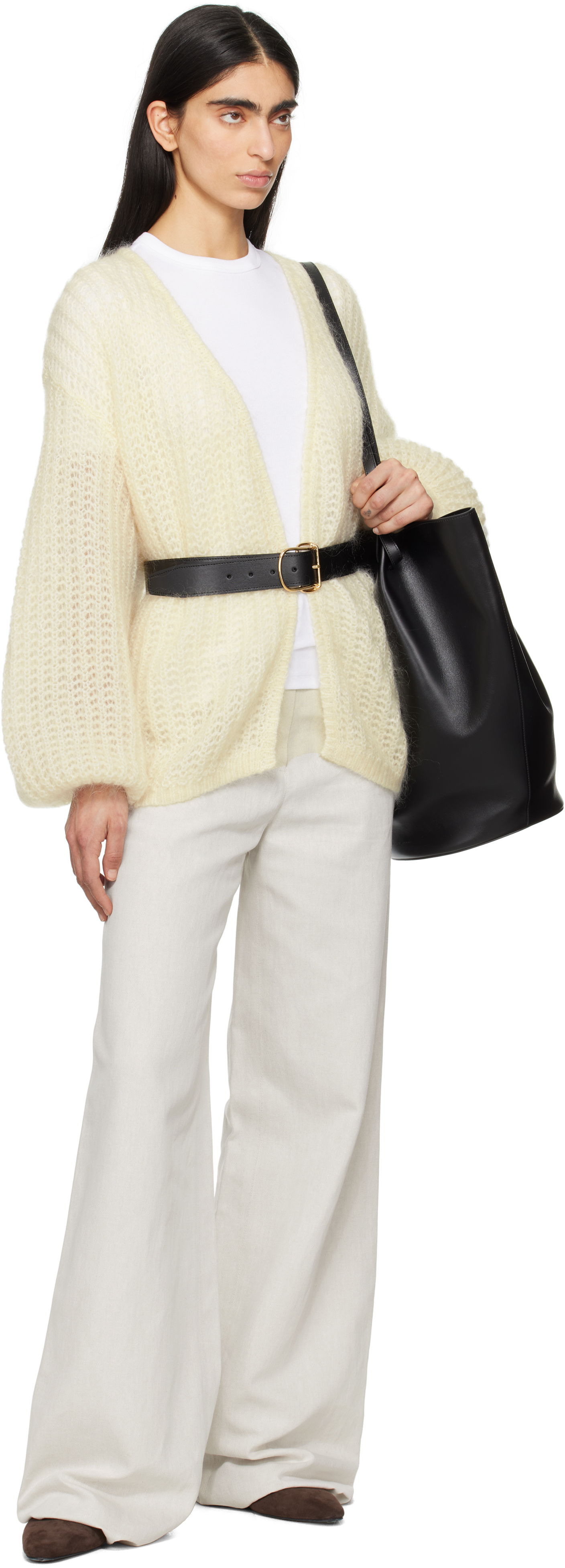 Totême Off-white Puffed Cardigan In Off White 059
